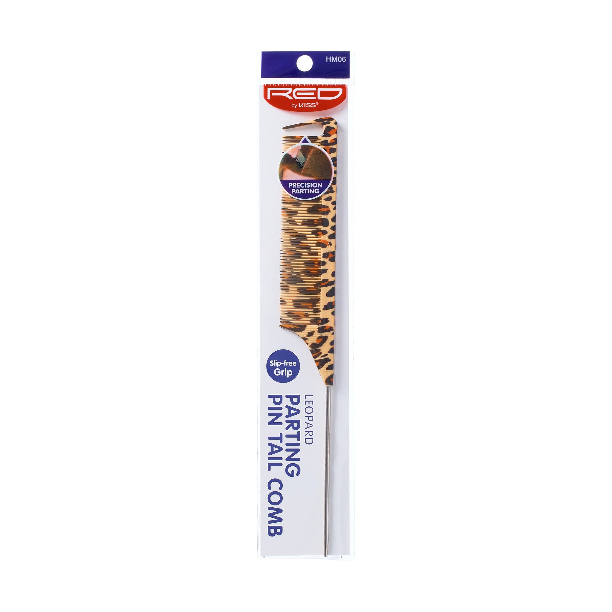 Red By Kiss 3 Pack Parting Pin Tail Comb Teasing Comb Reduces Frizz Heat Resistant (Leopard)
