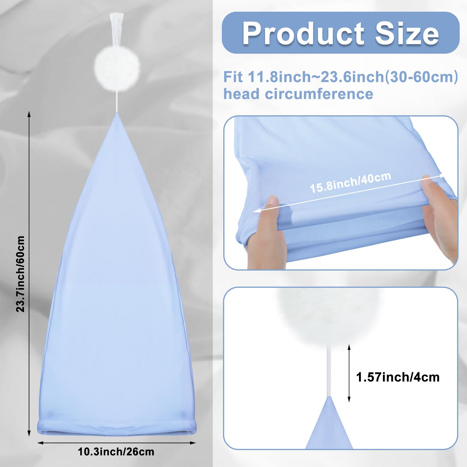 Geyoga 2 Pcs Silk Night Sleeping Cap Men Adjustable Stocking Cap Drawstring Night Sleeping Cap With Pom Ball For Daily Use (Whit