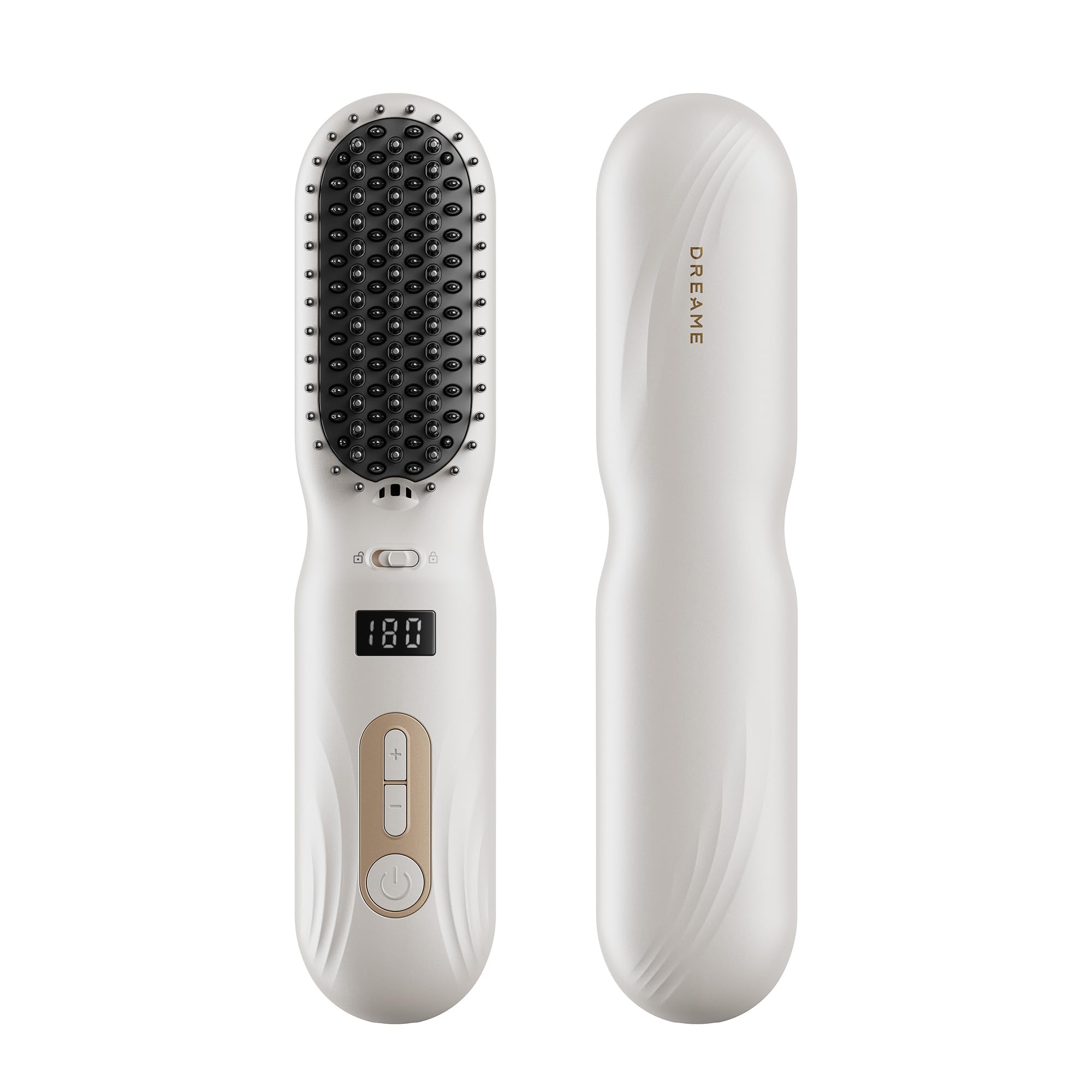 Dreame Silky Cordless Hair Straightening Comb, Rechargeable Ionic Straightener Brush for Women, 2Billion Ions, Even Heating MCH 