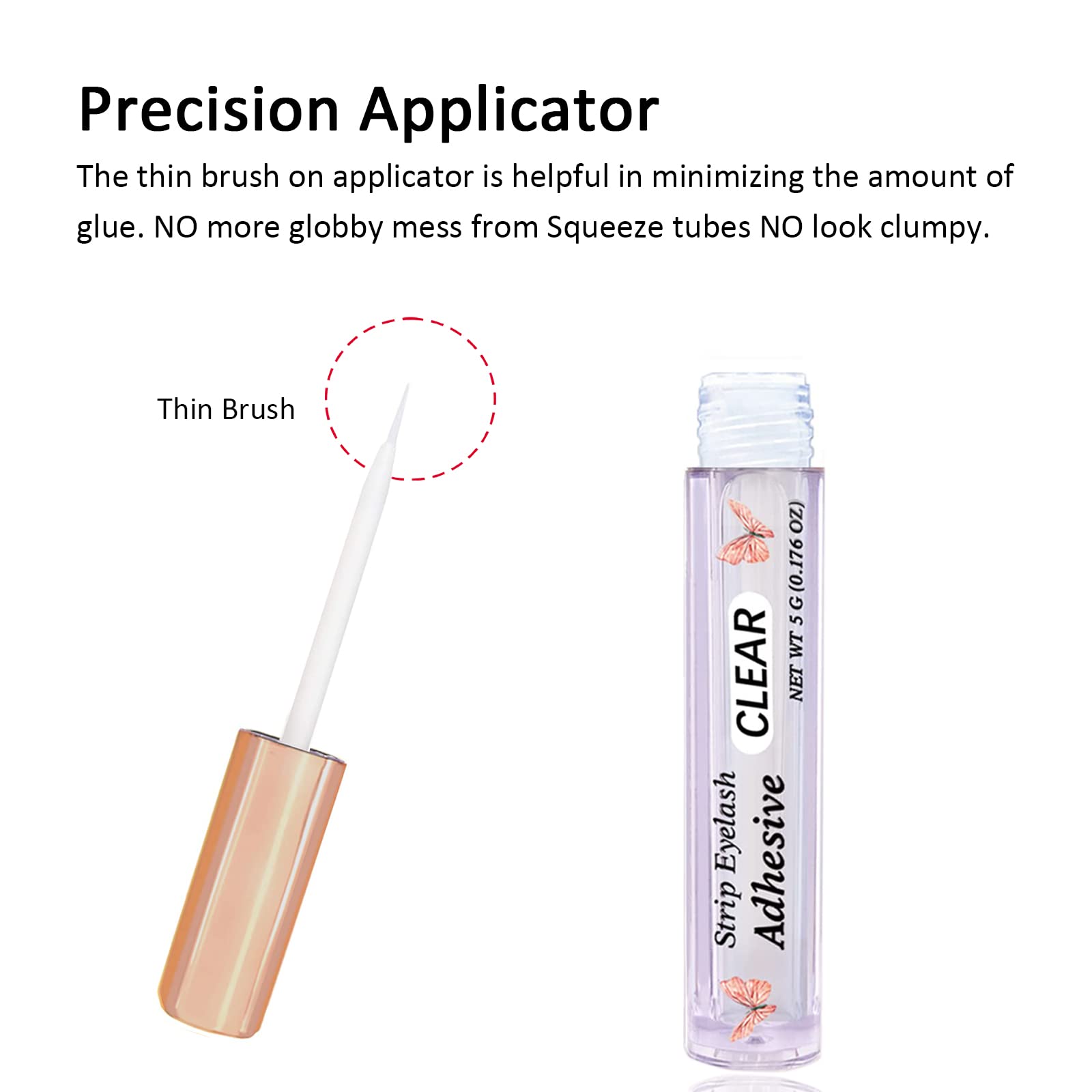 False Eyelash Glue Super Strong Hold Clear Eyelash Adhesive Waterproof Lash Glue Latex-Free Suitable For Sensitive Eyes Lashes G