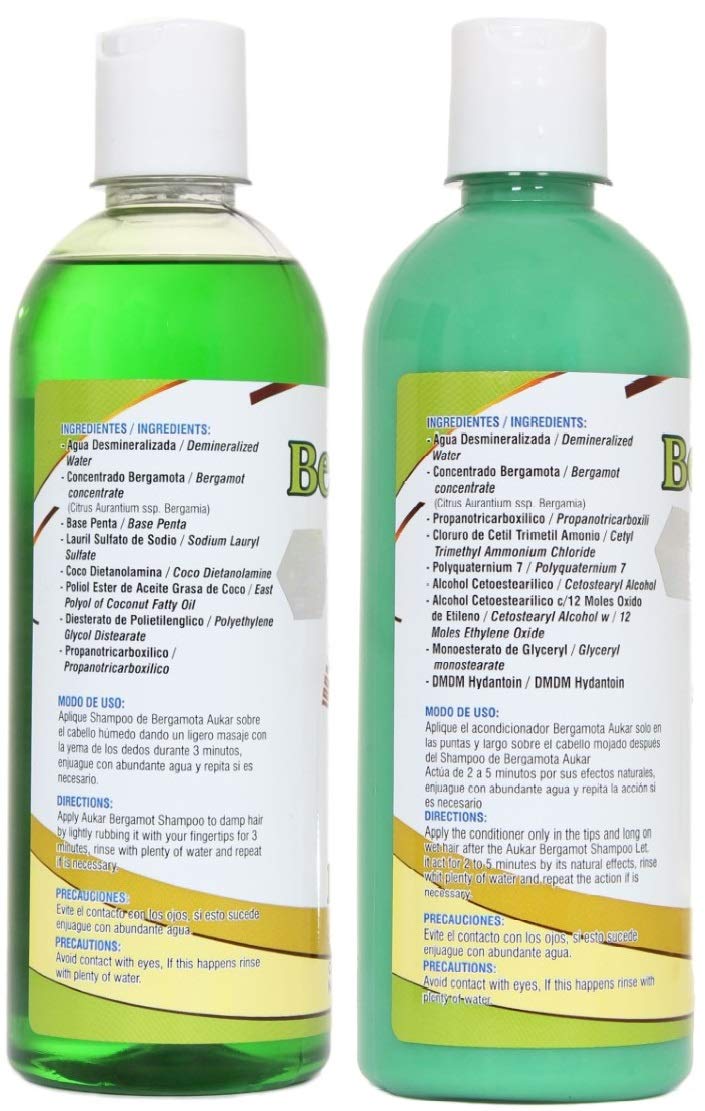 Bergamot Shampoo and Bergamot Conditioner ( SET ) 500 ml ea. 100% Natural, Hair Regrowth & No more Dryness. Volume, Thickness an