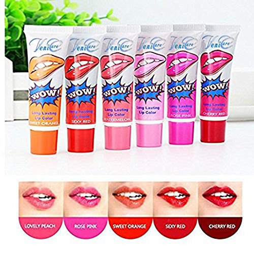 Venicare Lip Stain 6 Colors Tattoo Magic Color Peel Off Mask Tint Long Lasting Waterproof Lip Gloss