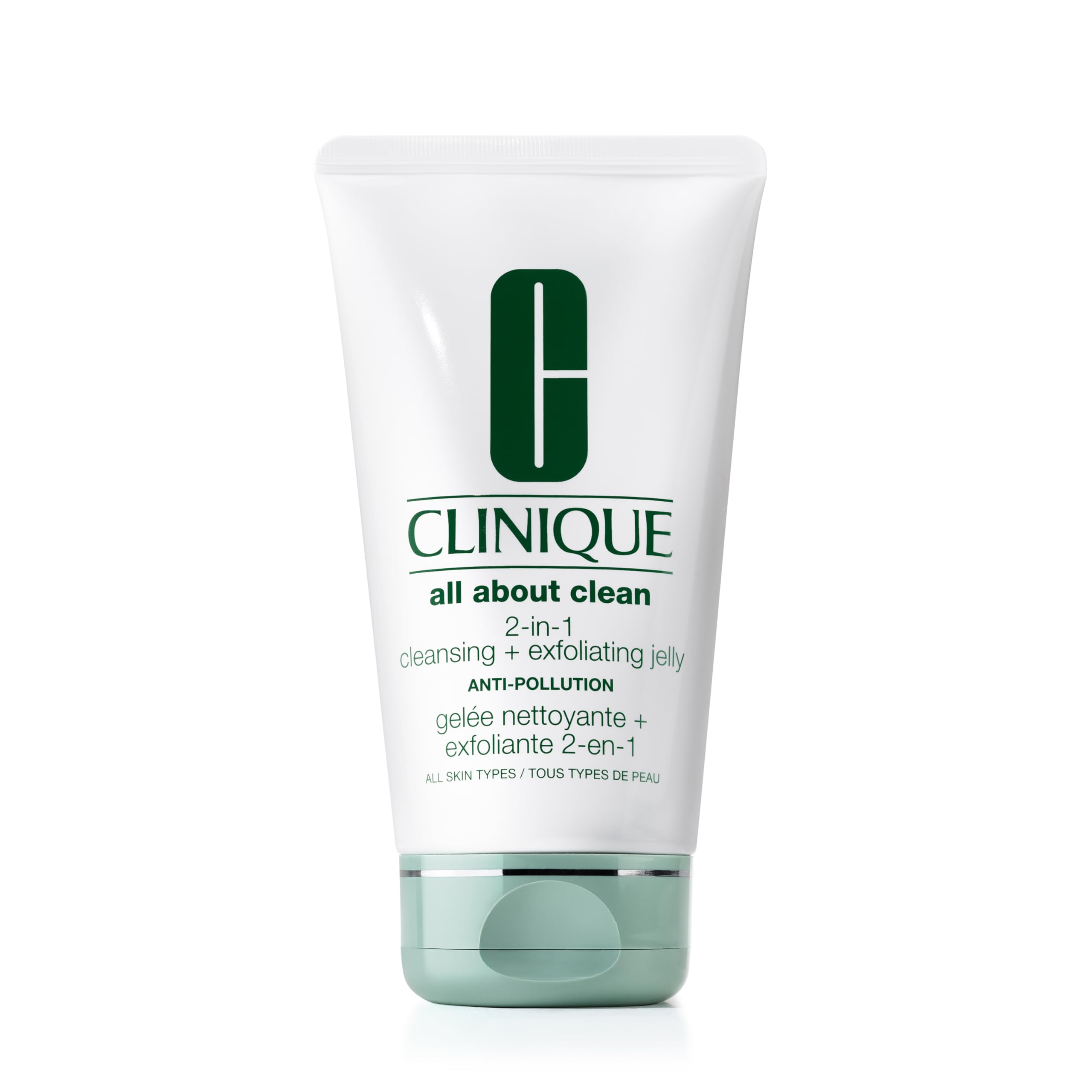Clinique All About Clean 2-in-1 Cleansing + Exfoliating Jelly, Face Wash & Exfoliator With Salicylic Acid For All Skin Types, 5 