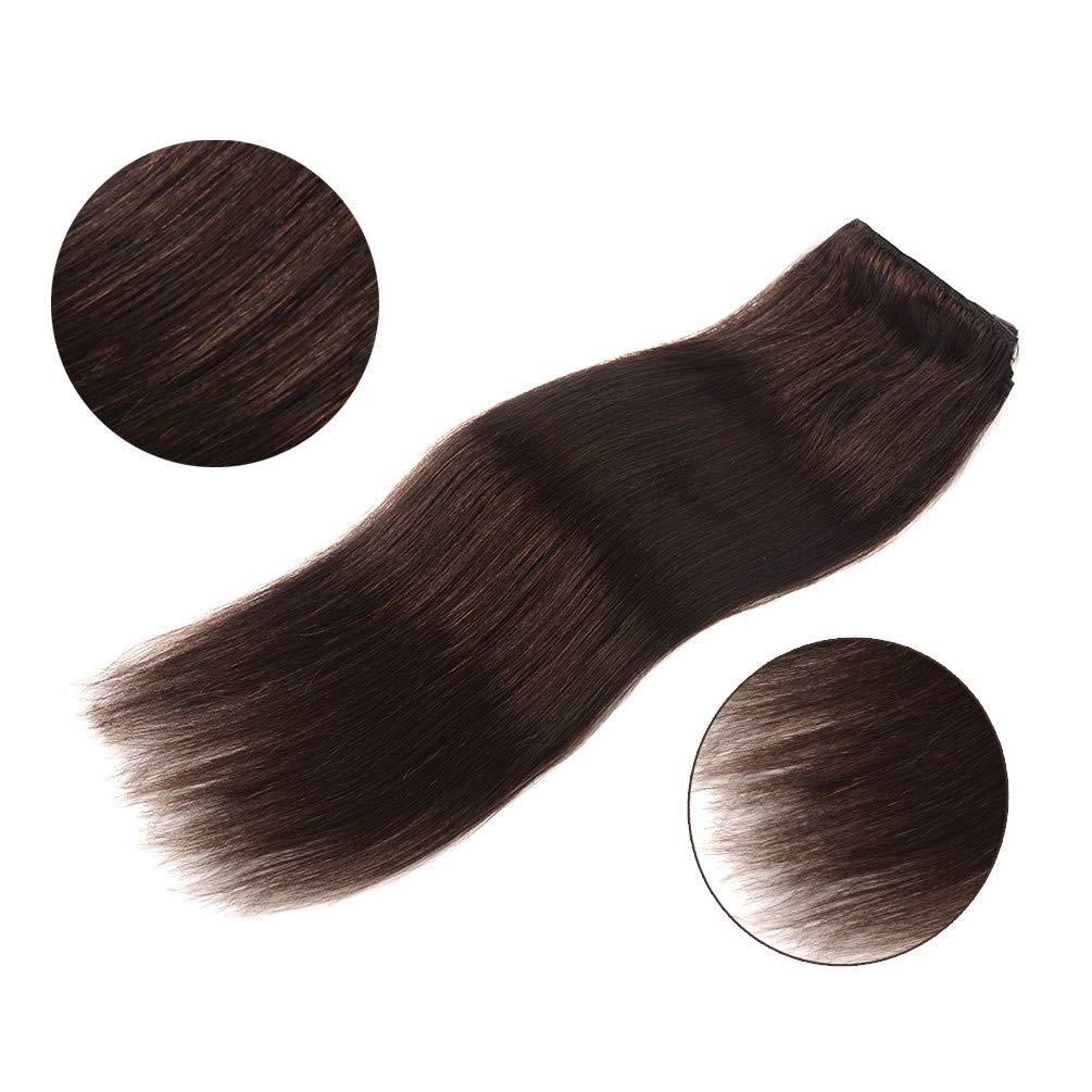 5 Pieces 18'' Remy Clip In Hair Extensions Human Hair Dark Brown - Beauty Silky Straight Long Thick Real Hair Extensions For Wom