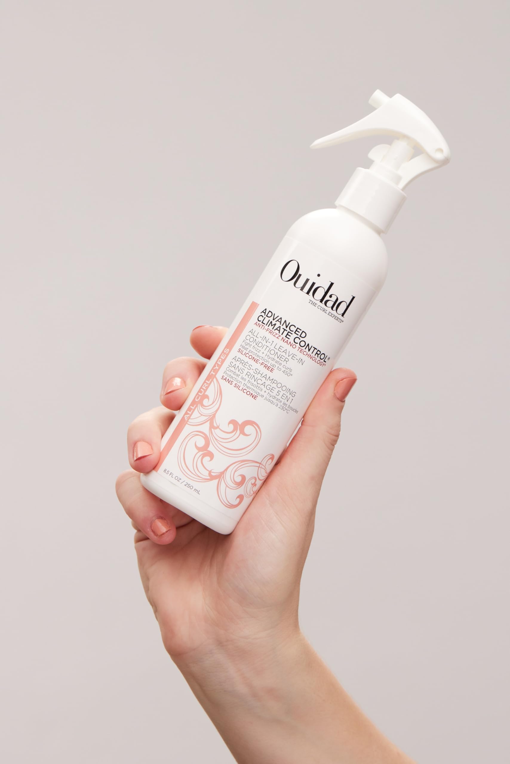 Ouidad Advanced Climate Control Leave In Conditioner for Curly Hair, 8.5 fl oz, Multi-Use Curl Leave In Conditioner & Heat Prote