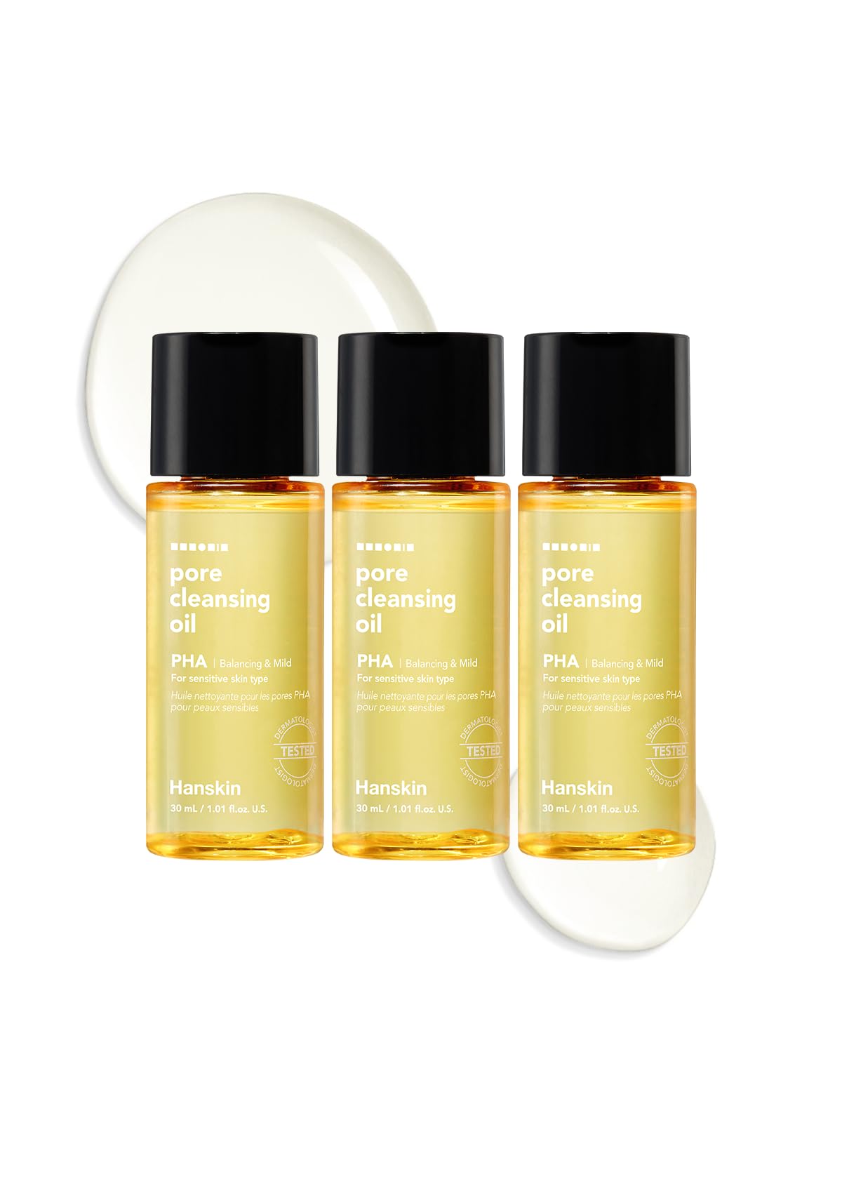 Hanskin PHA Trial Size Pore Cleansing Oil, Gentle Blackhead Cleanser and Makeup Remover for Combination and Oily Skin Travel Siz