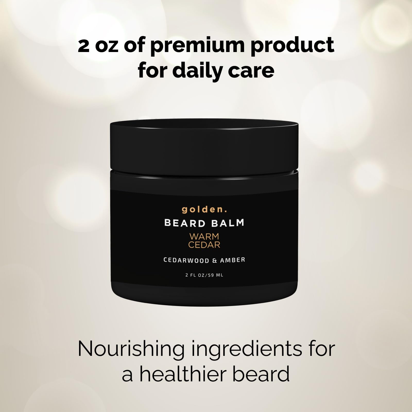Golden Grooming Beard Balm | Unique Masculine Scent | Shea Butter for Beard Growth | Tames, Moisturizes & Styles - Warm Cedar, 2