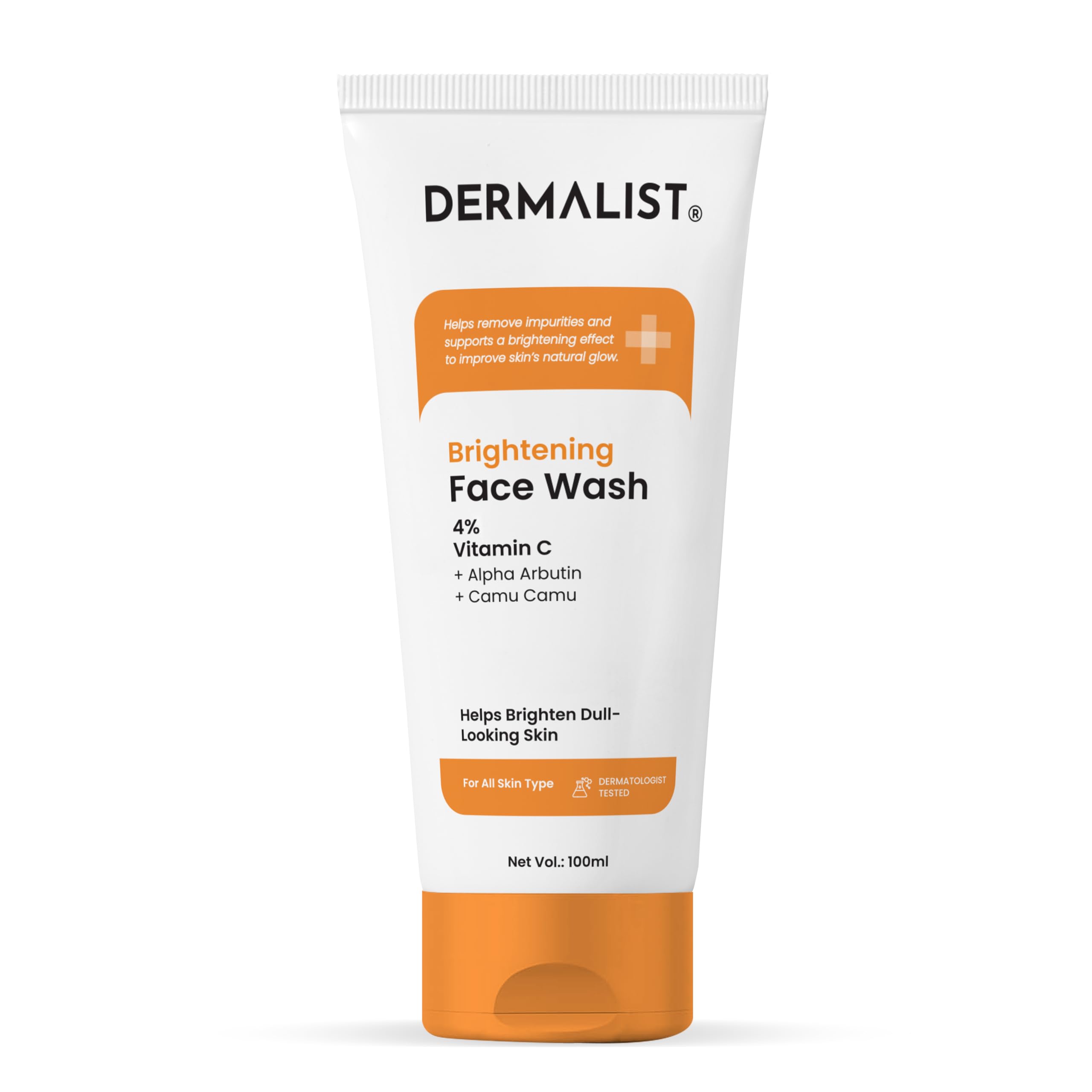 Dermalist Brightening Vitamin C Face Wash | 30X Vitamin C | Removes Oil & Dirt | Fades Dark Spots & Tan | Boosts Glow | SoapFre