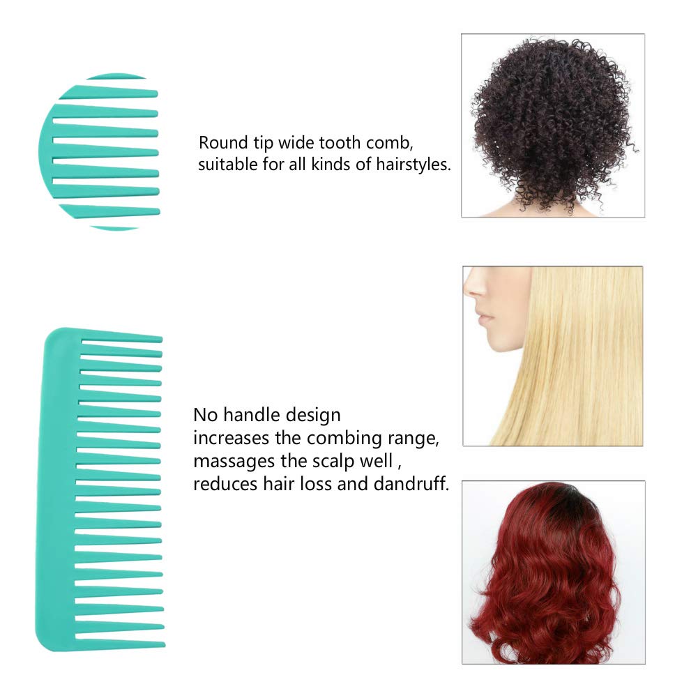 Nuangela Wide Tooth Hair Comb No Static, Detangling Styling Comb For Thick Long Curly Hair, No Handle Round Teeth, Reduce Hair L