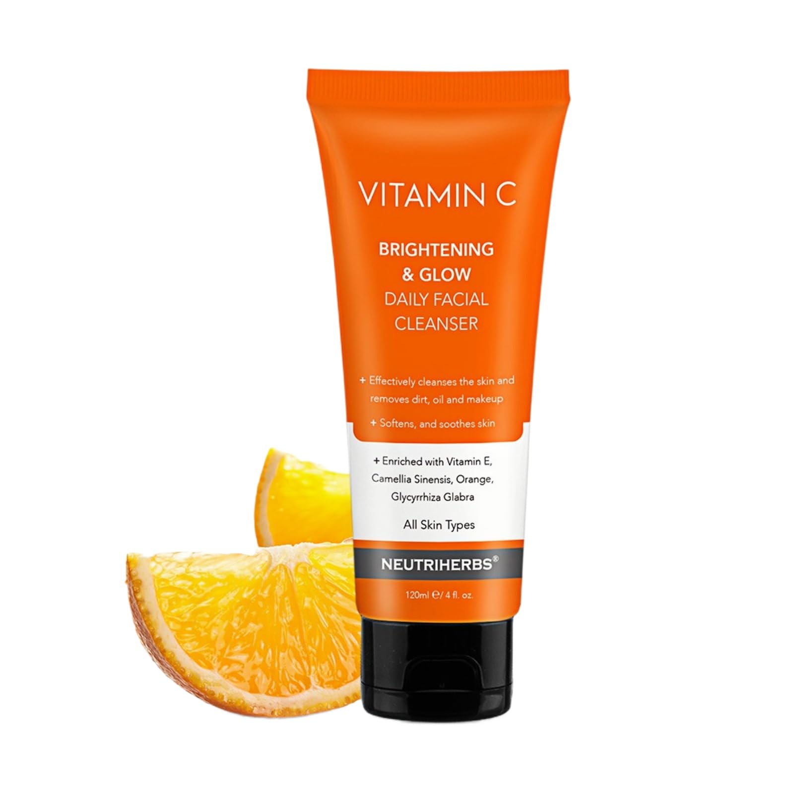 Neutriherbs Vitamin C Face Wash,Daily Facial Cleanser with Aloe & Hyaluronic Acid| Clean,Refresh,Brighten and Balance Complexion