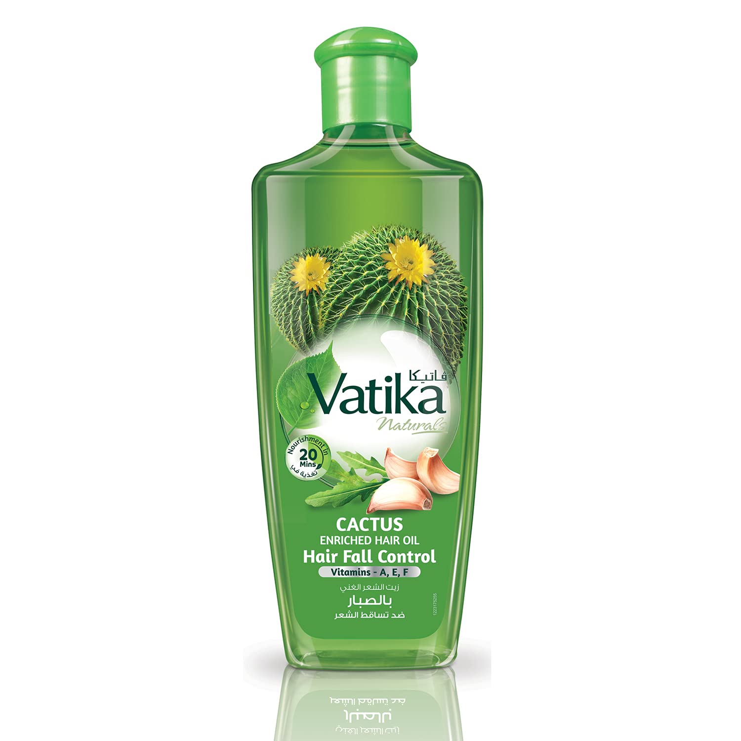 Vatika Naturals Cactus Hair Oil 300Ml | Cactus, Ghergir, Ginger & Vitamins A, E, F | For Weak & Falling Hair | No Parabens, Sulp