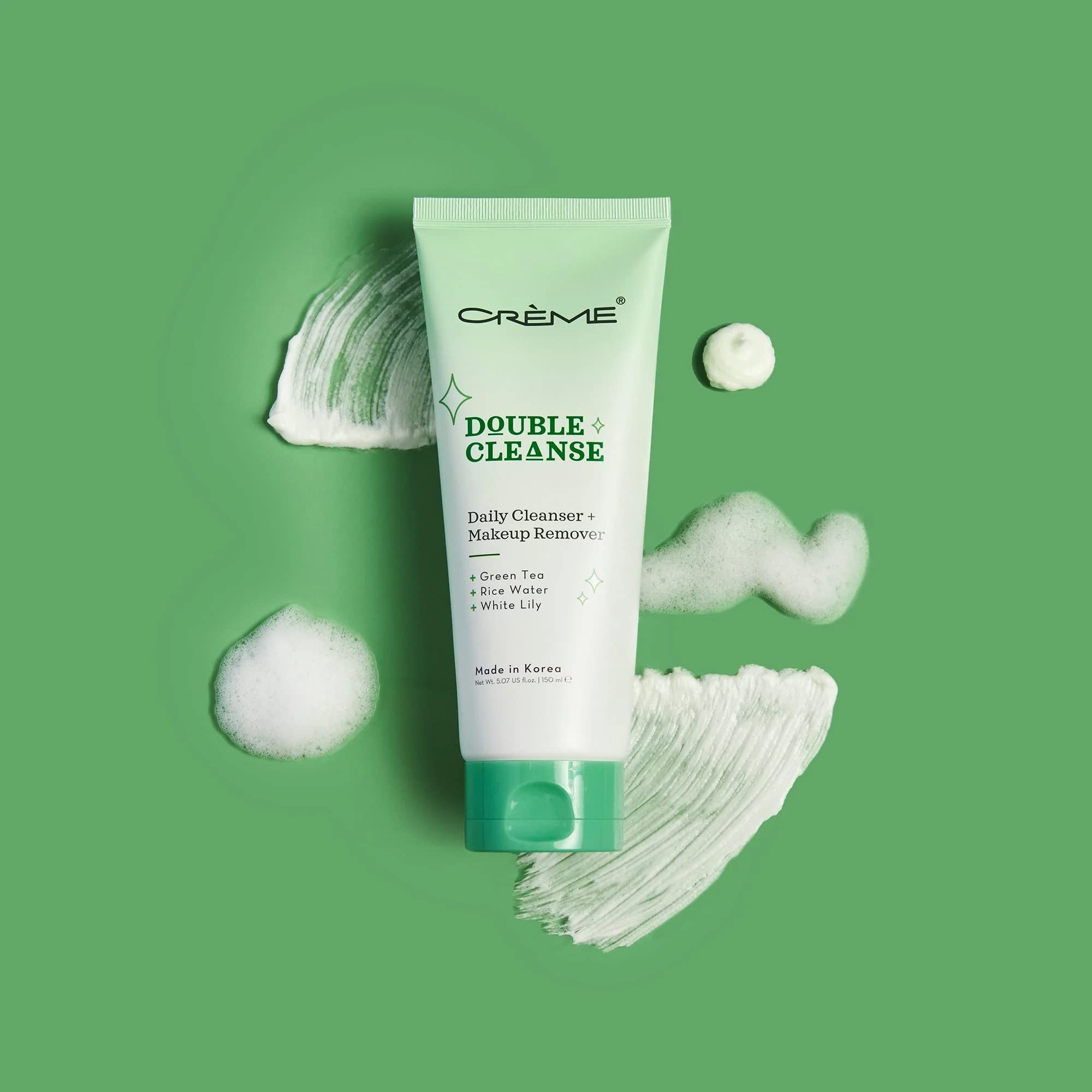 The Crme Shop Korean Skincare Double Cleanse 2-In-1 Green Tea Face Wash, Brightening Treatment, Acne Treatment, Calms Redness, C