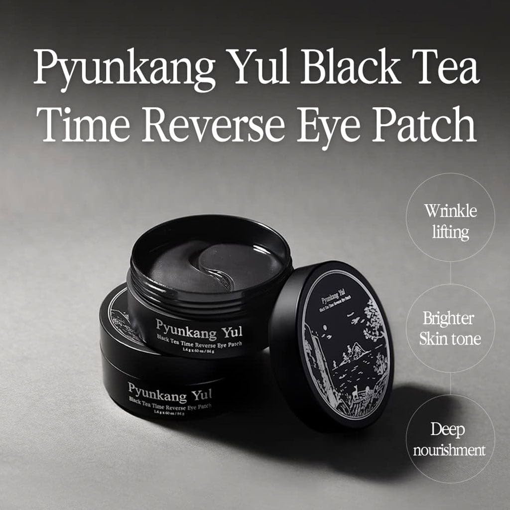 Pyunkang Yul [Pky] Black Tea Time Reverse Eye Patch For Anti-Aging, Deep Nourishing With Low-Molecular Collagen, Dark Circles &