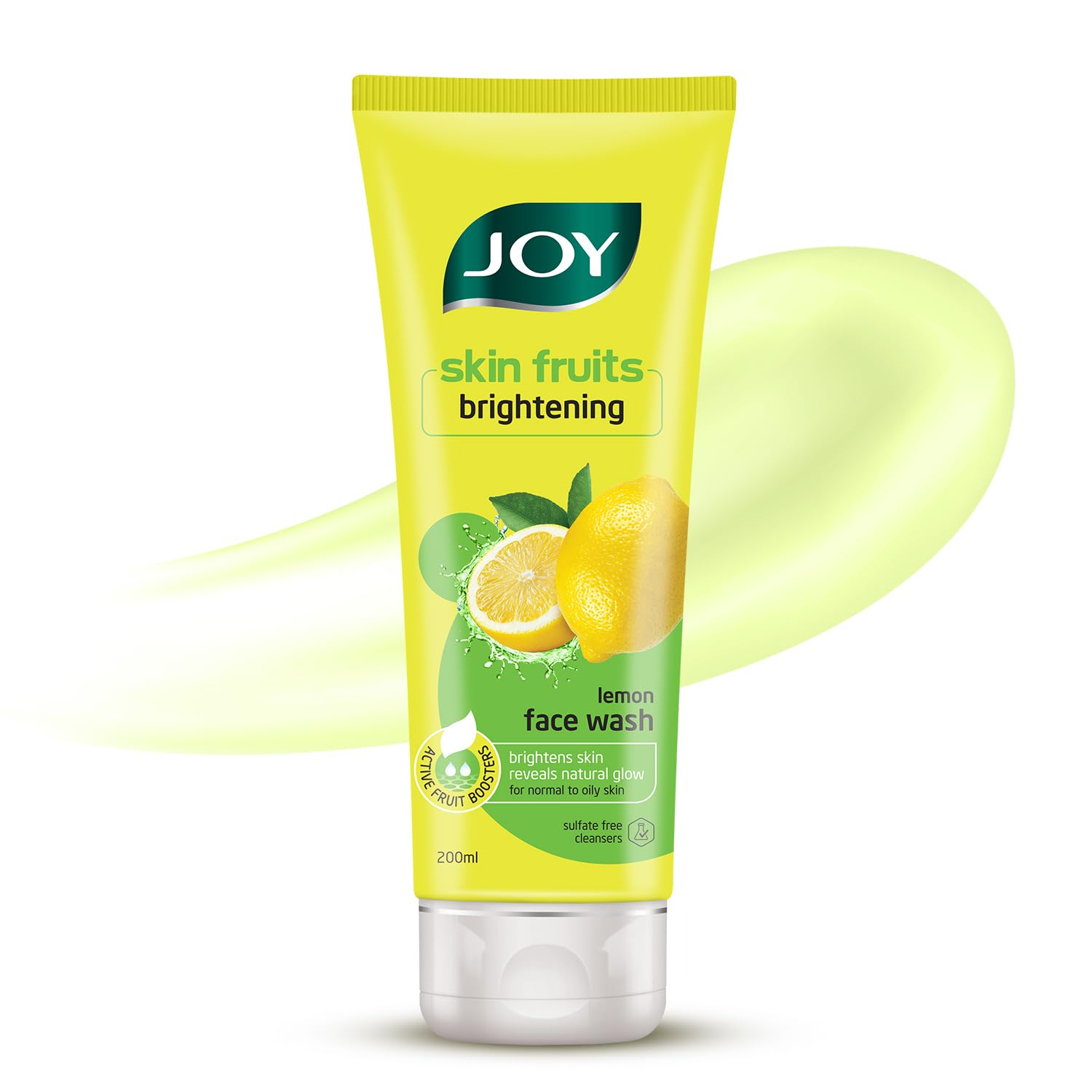 Joy Skin Fruits Lemon Brightening Face Wash 200Ml | With Vitamin C For Glowing Skin | Reduces Dark Spots, Removes Excess Oil & D