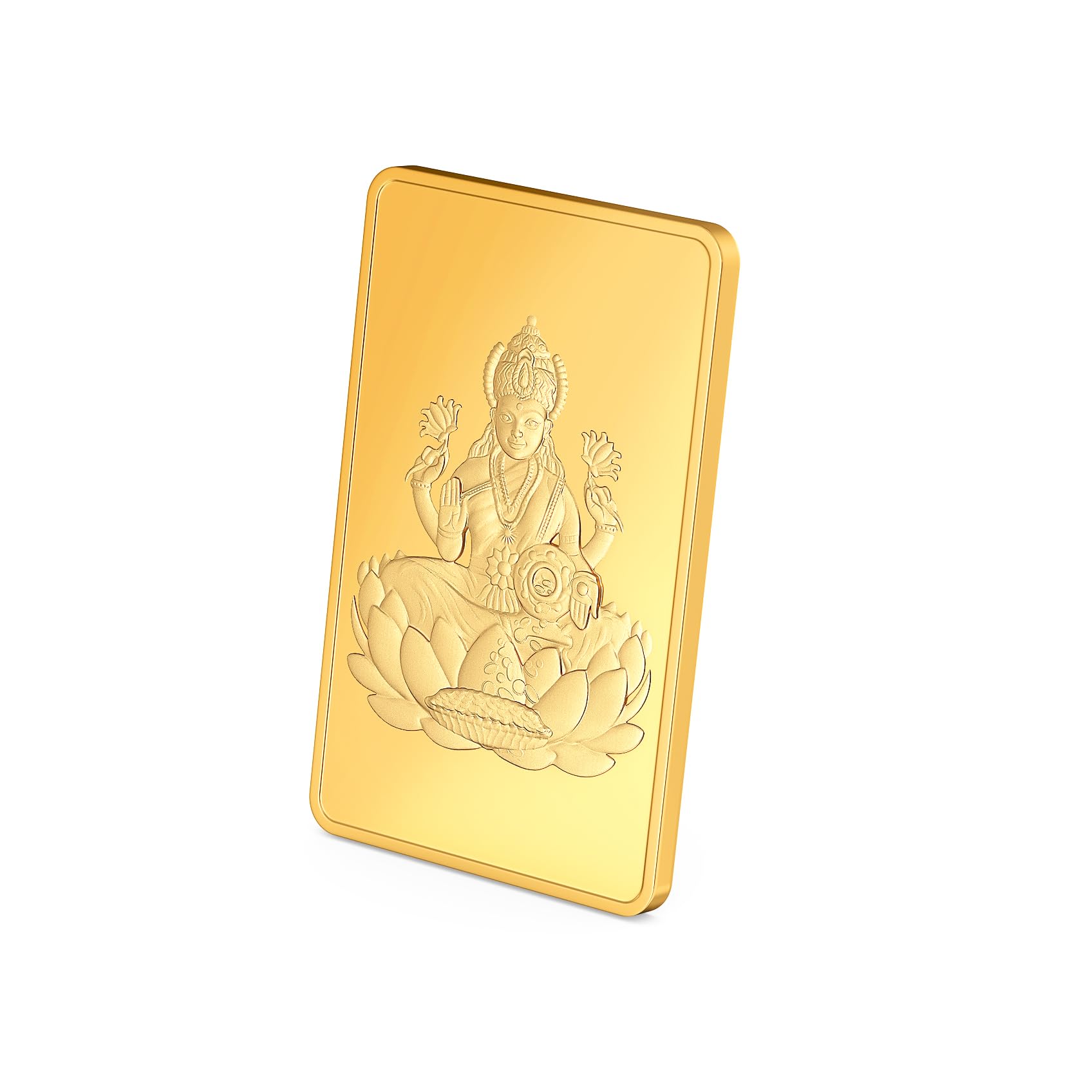 Joyalukkas 24K 999 Purity | 1 Gram | Pure Gold Bar | Rectangle Shape | Lakshmi Design.