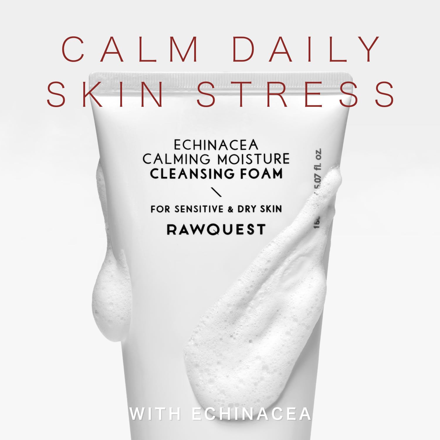 RAWQUEST- Echinacea Calming Daily Face Wash Deep Cleansing Gel, Makeup Removal, Hydration, Soothing & Skin Barrier Care | Hypoal