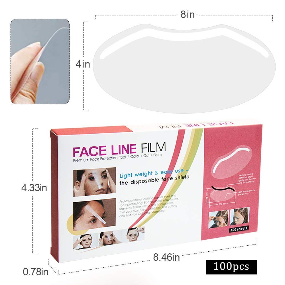 100 Pcs Microblading Permanent Makeup Shower Face Shields Visors, Disposable Face Shields Masks For Hairspray Salon Supplies And