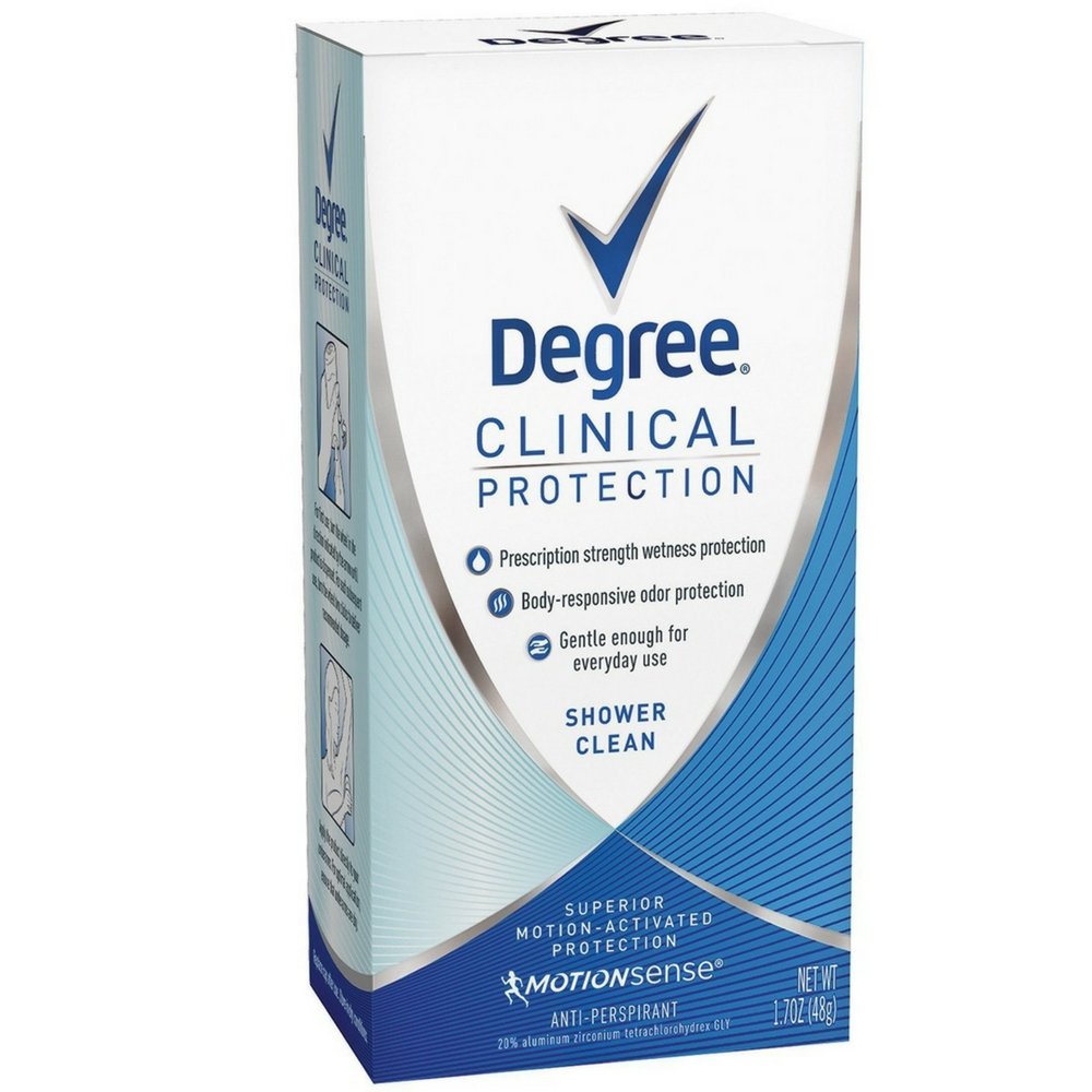 Degree Women Clinical Protection Anti-Perspirant Deodorant Shower Clean 1.70 Oz (4 Pack)