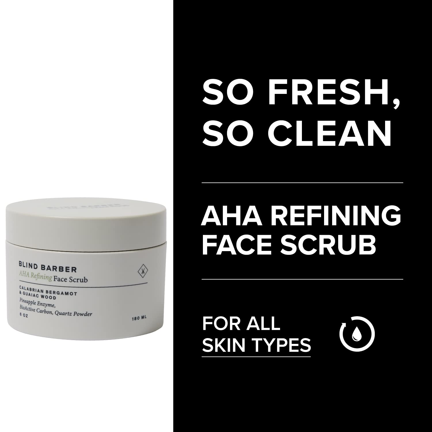 Blind Barber AHA Exfoliating Face Scrub - Daily Exfoliating Face Wash for Men - Scrub Away Dirt & Excess Oil, Clear Clogged Pore