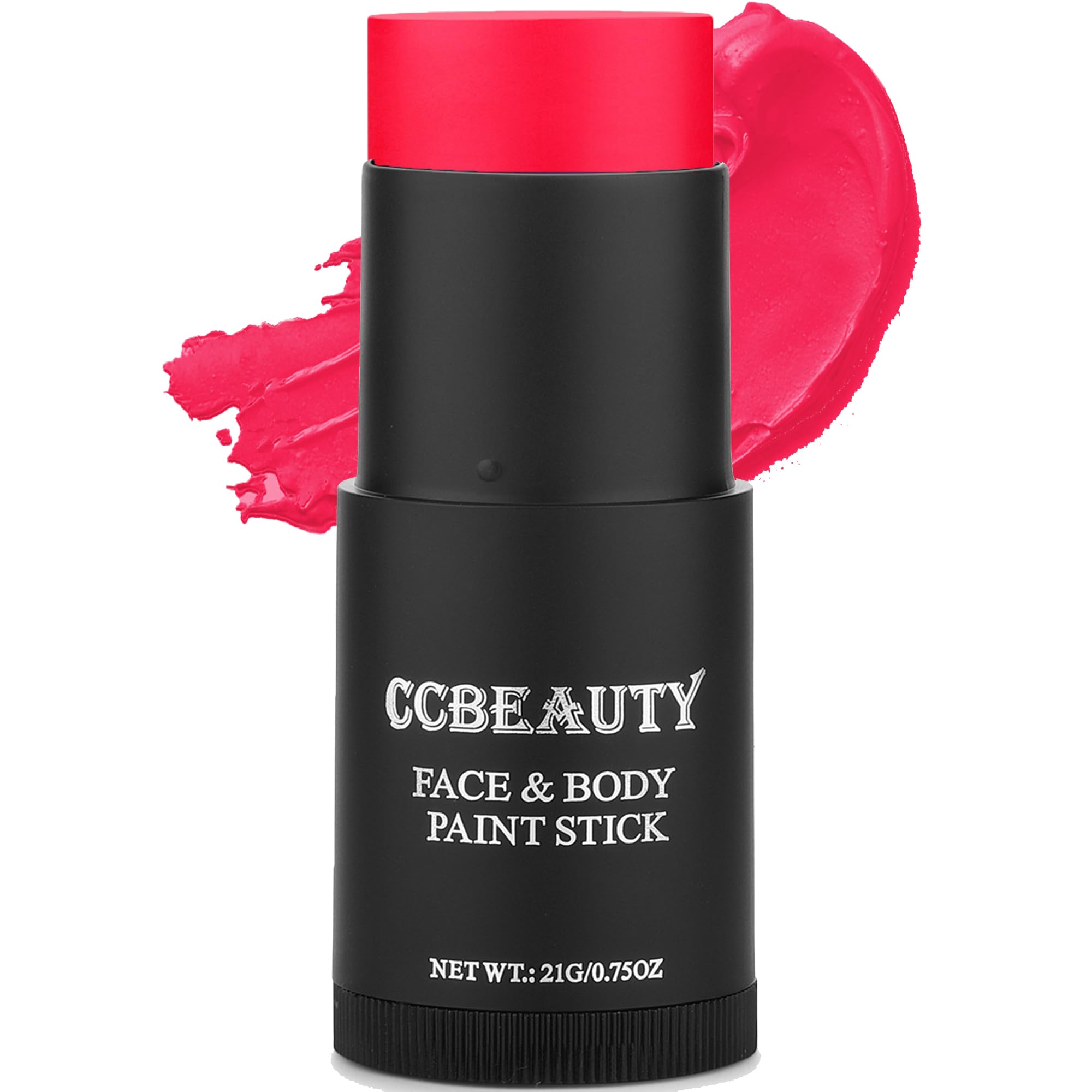 CCBeauty Neon Pink Face Body Paint Stick Oil, Hot Pink Eye Black, Face Painting Kit Glow in the Black Lights Clown Makeup, Hallo
