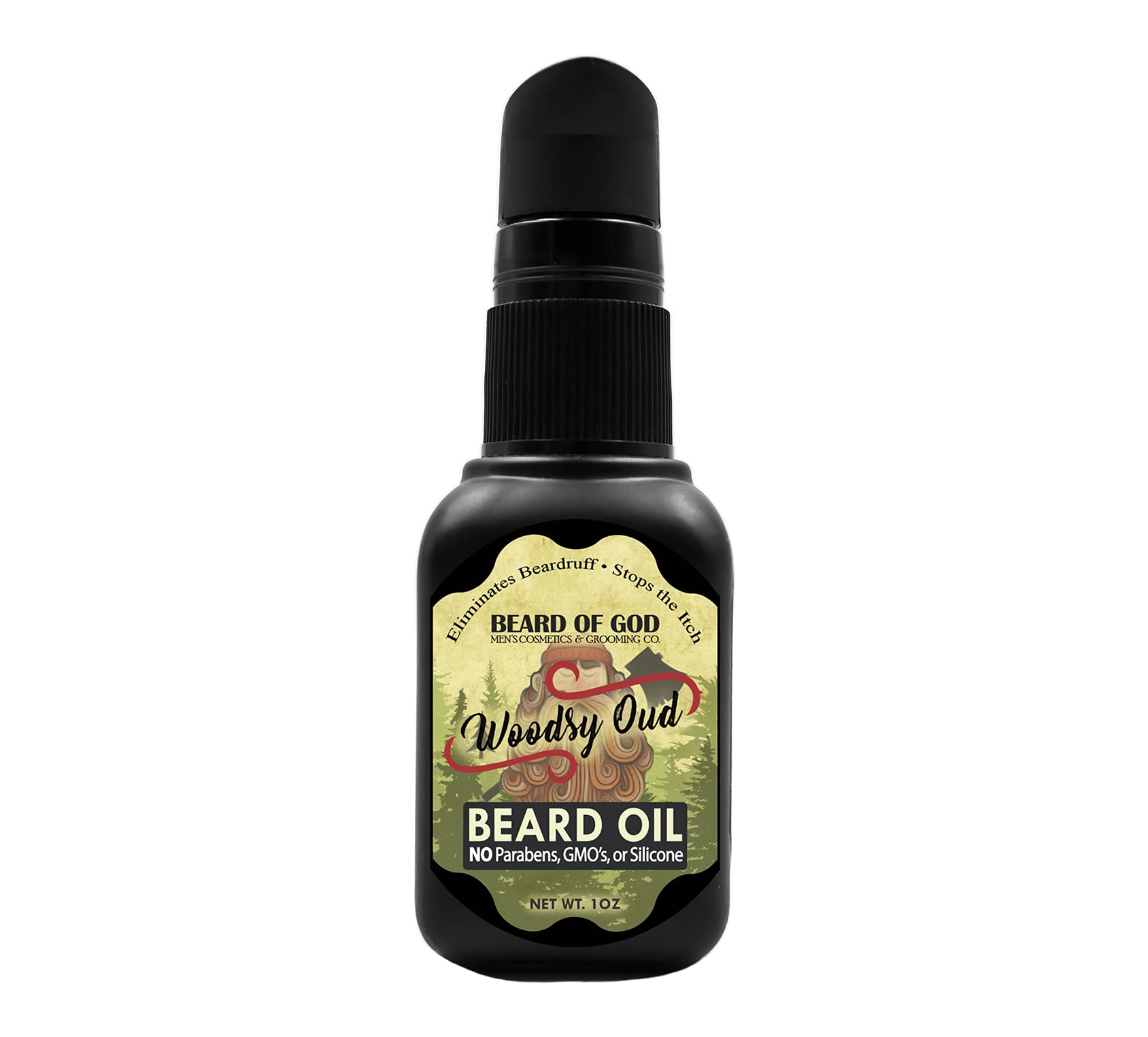 BEARD OF GOD  Woodsy Oud, 1oz Nourishing Beard Oil  Natural, Organic & Handcrafted in USA