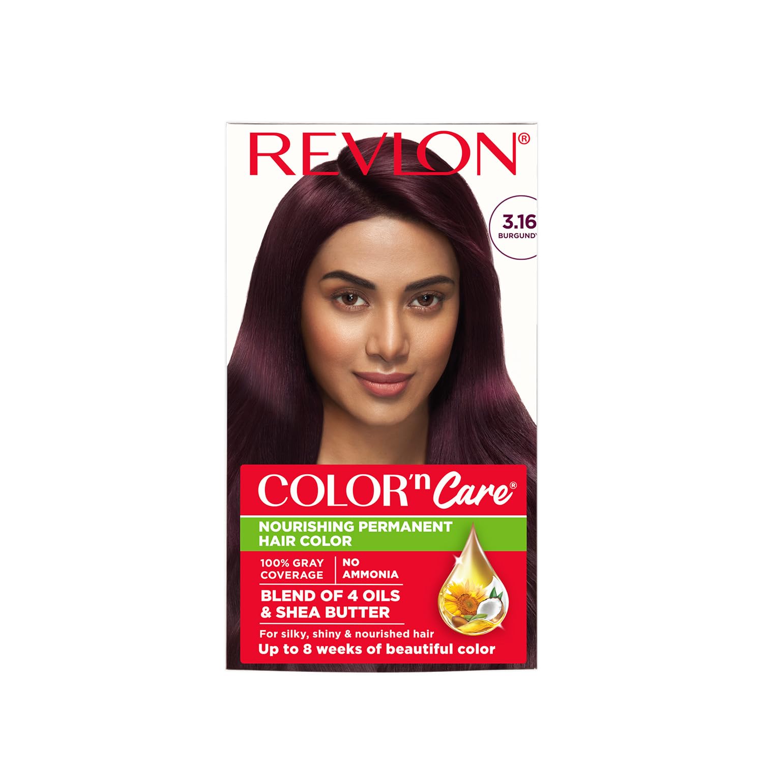 Revlon Color N Care Permanent Hair Color For Women 3.16 Burgundy | Blend Of 4 OilS & Shea Butter| For Silky, Shiny & Nourishe