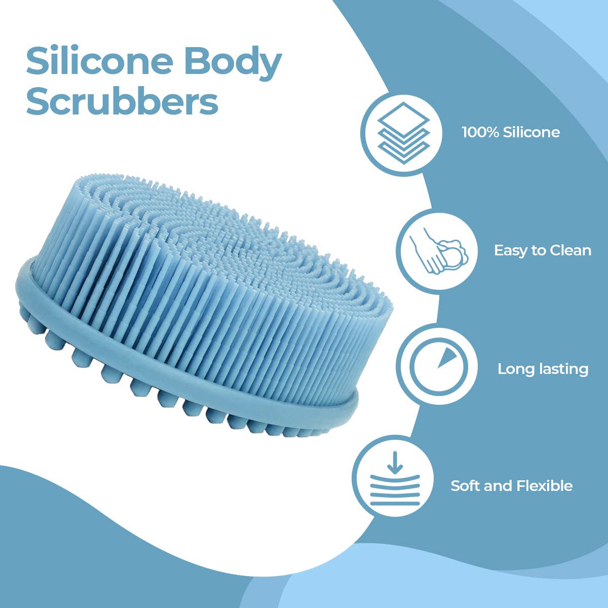 Silicone Body Scrubbers For Use In Shower - Silicone Bath Scrubbers For Women - Silicone Shower Scrubber For Body - Silicone Scr