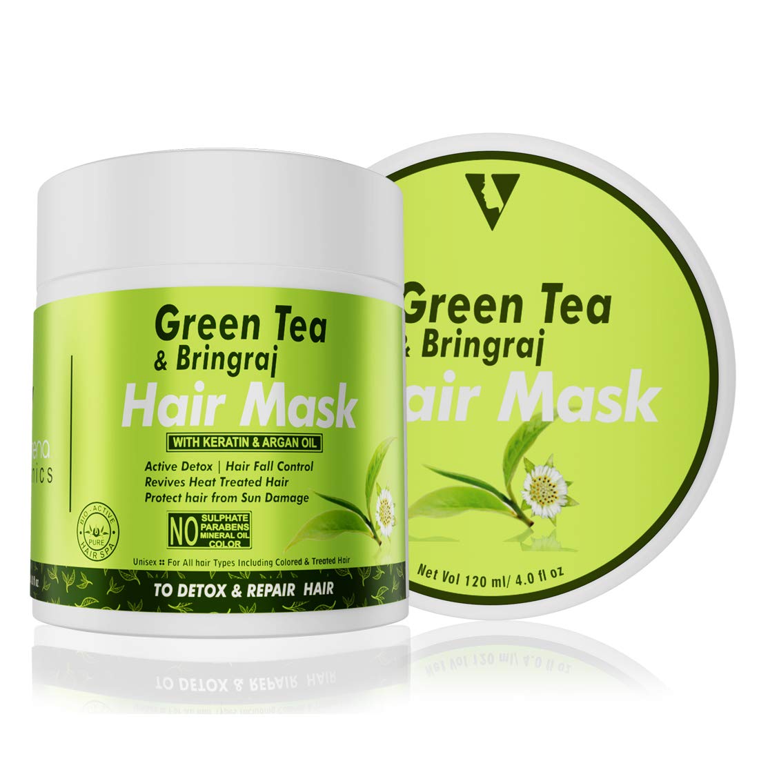 Volamena Green Tea & Bhringraj Hair Mask(Hair Spa) To Remove Dandruff & Hair Fall Control 120 Ml