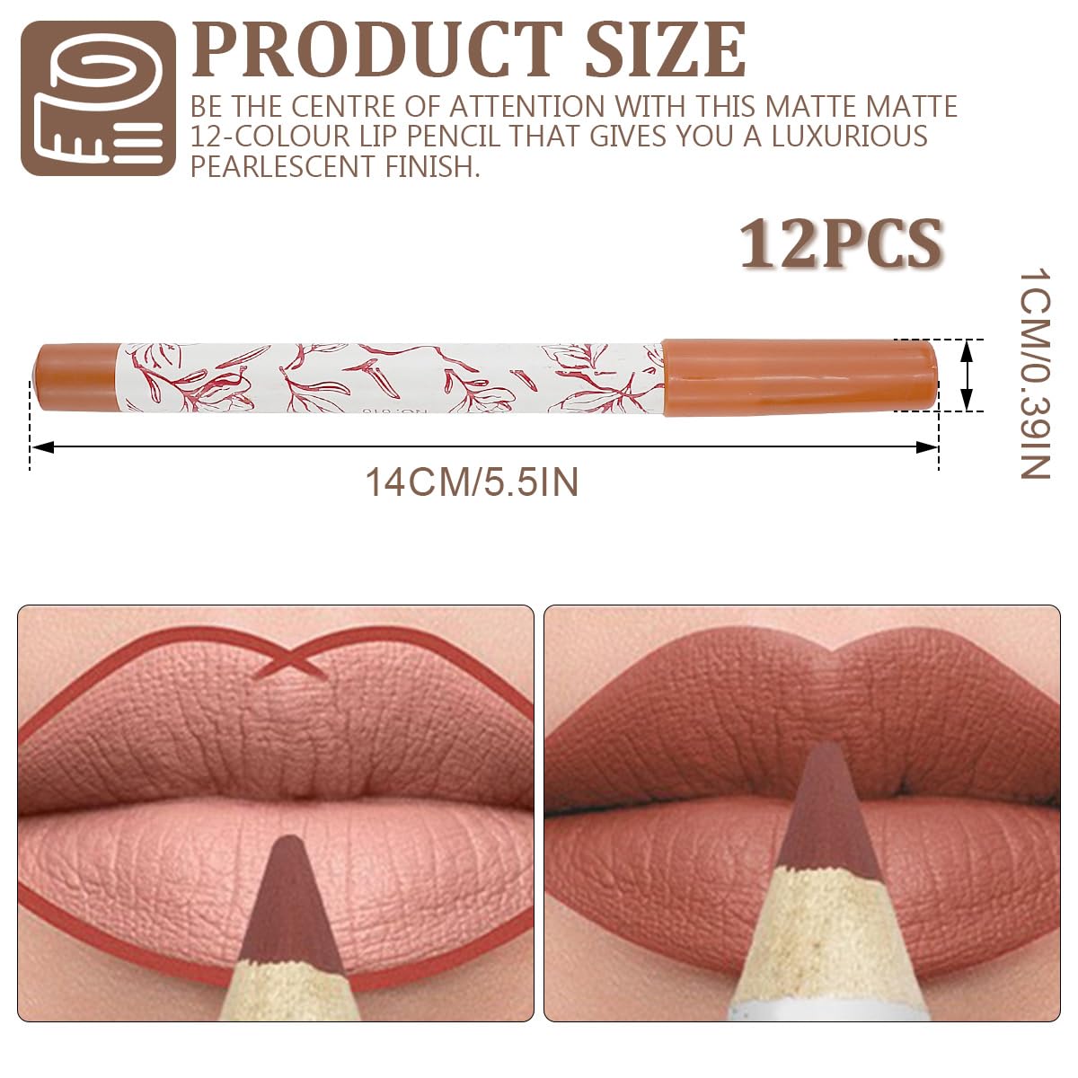 Upiqng 12 Colors Matte Lip Liner Lipliner Pencil Velvet Lip Liner Slim Lip Pencil Smooth Lipsticks Waterproof Long Lasting Lip L