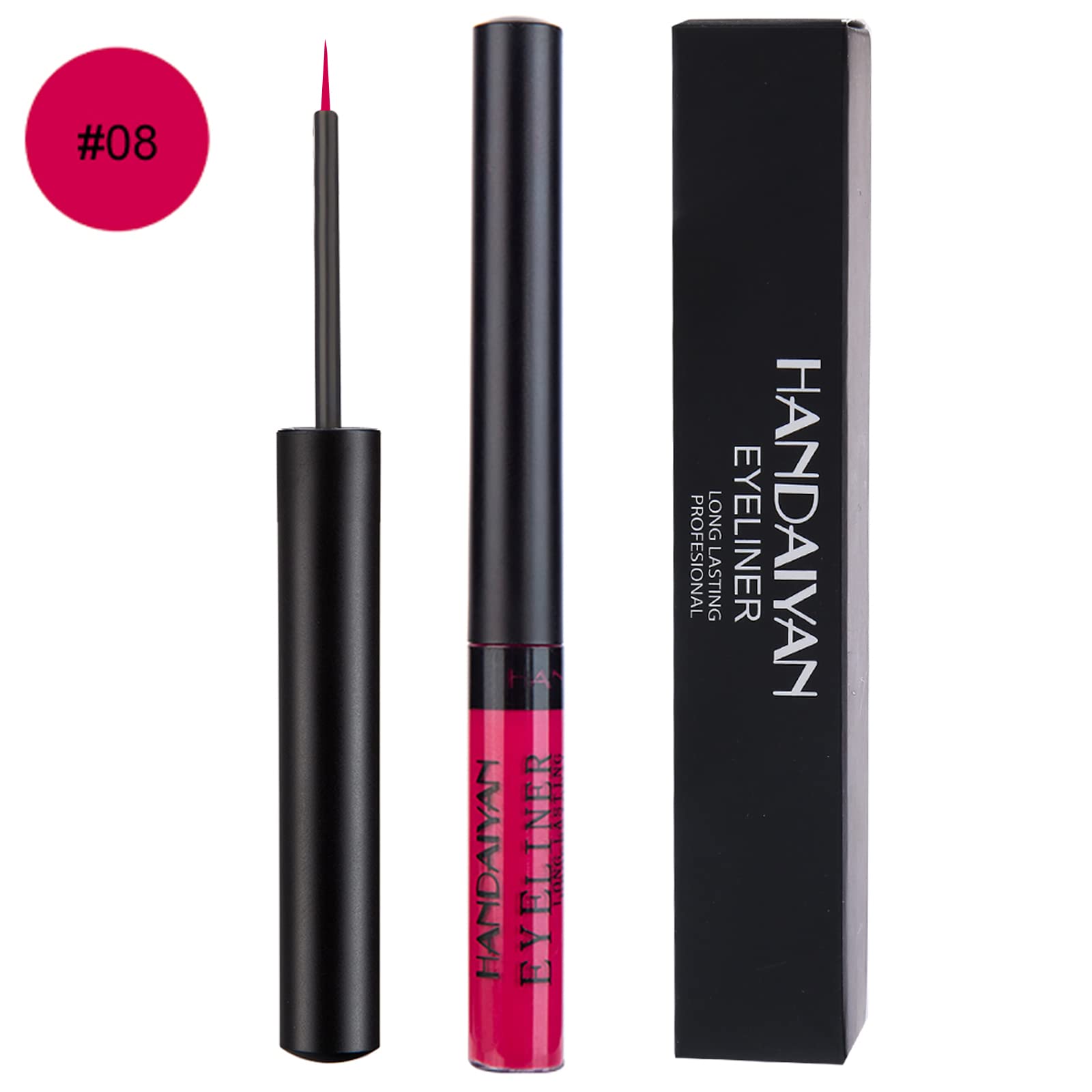 Dekrion Liquid Eyeliner, Matte Colored Eyeliners, White Black Red Brown Green Purple Waterproof High-Pigmented Colorful Eyeliner