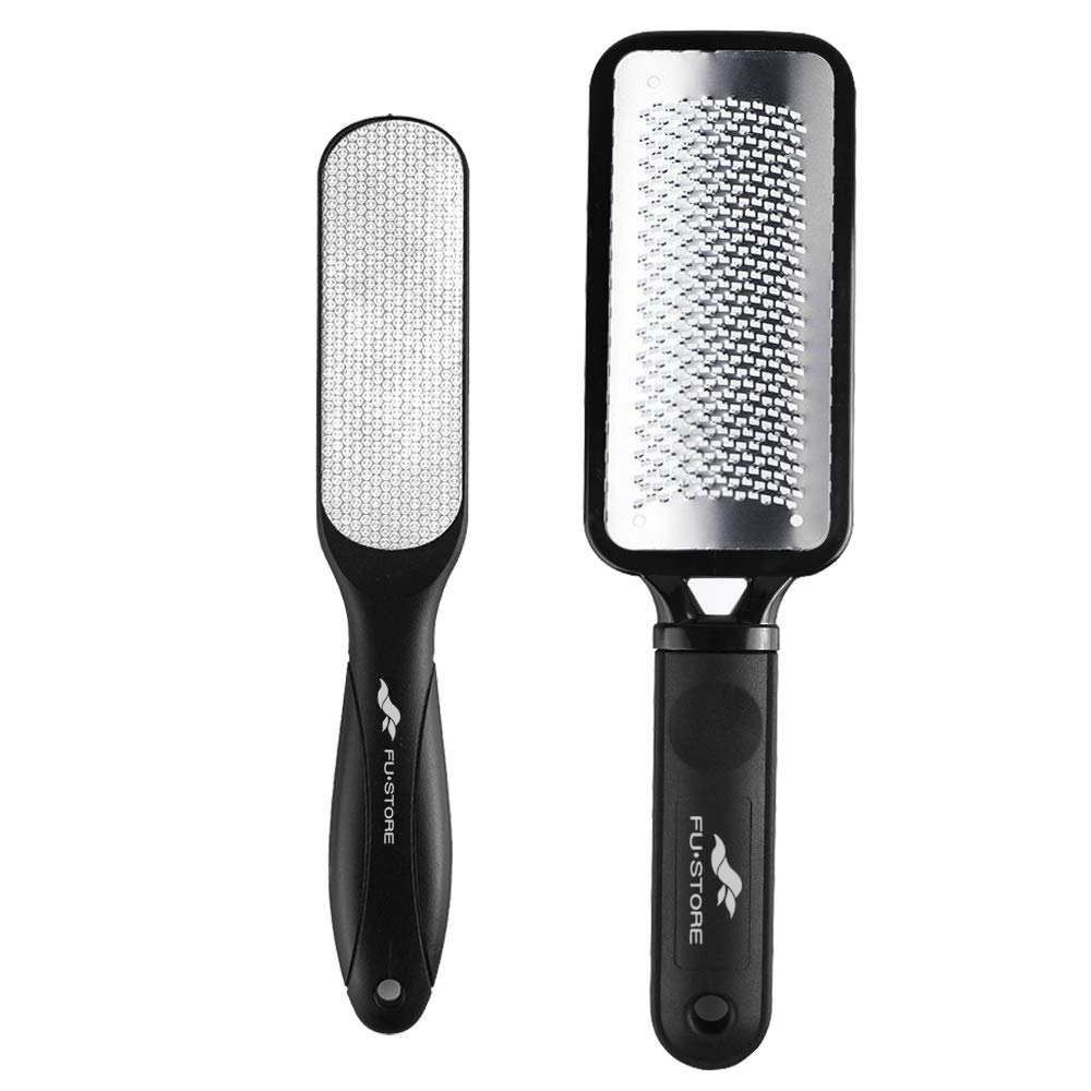 Fu Store Foot Files Callus Remover 2 Pcs Stainless Steel Foot Rasp And Dual Sided Foot File Professional Scrubber Pedicure Tools