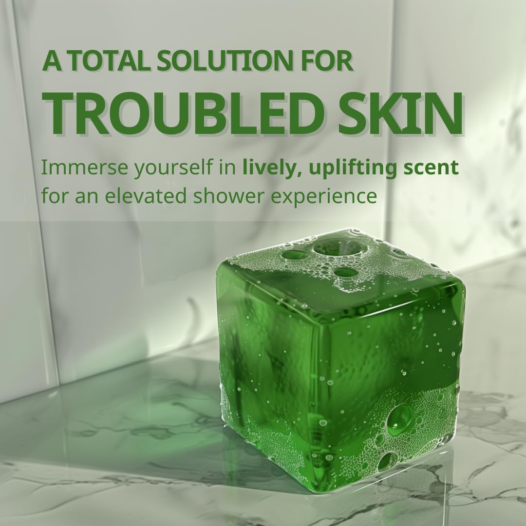 Alaskacube Acneroli Shower Bar Bath Soap Citrus Lemon Mandarin Scent Total Solution For Troubled Skin With Salicylic Acid And Te