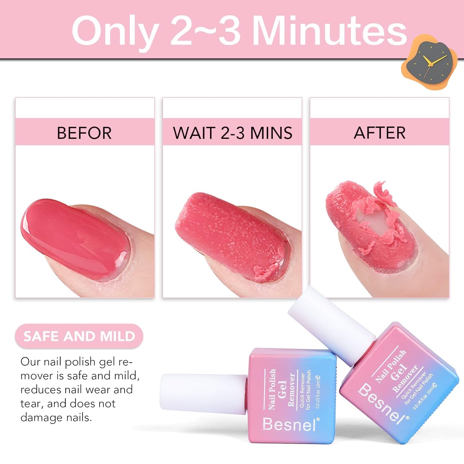 Gel Nail Polish Remover 10 Pack Professional Gel Polish Remover Non-Irritating Quick Easy, Nail Polish Gel Remover Tools Kit Nai