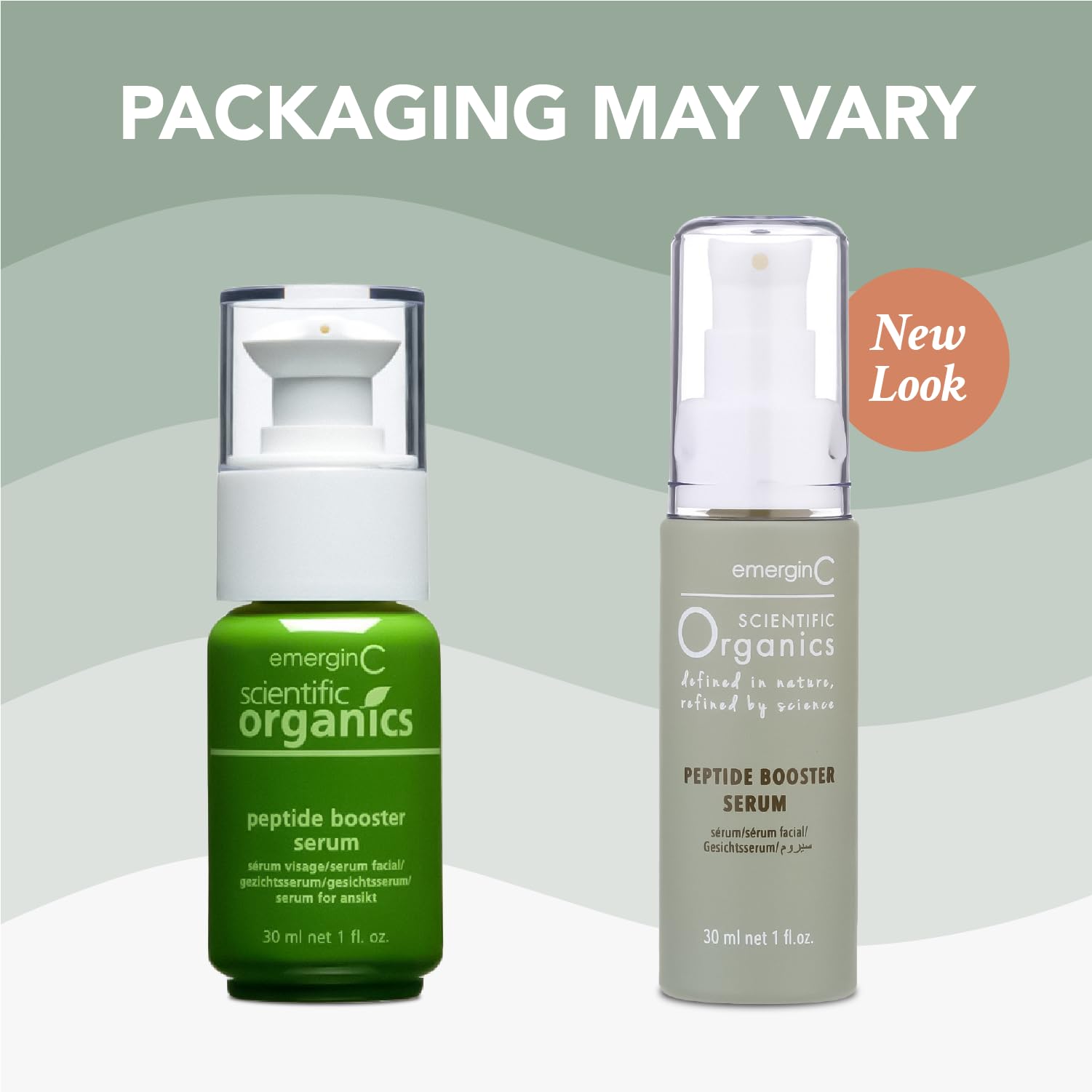 emerginC Scientific Organics Peptide Booster Facial Serum - Face Serum with Kombucha, Red Algae + Antioxidant Astaxanthin to Hyd