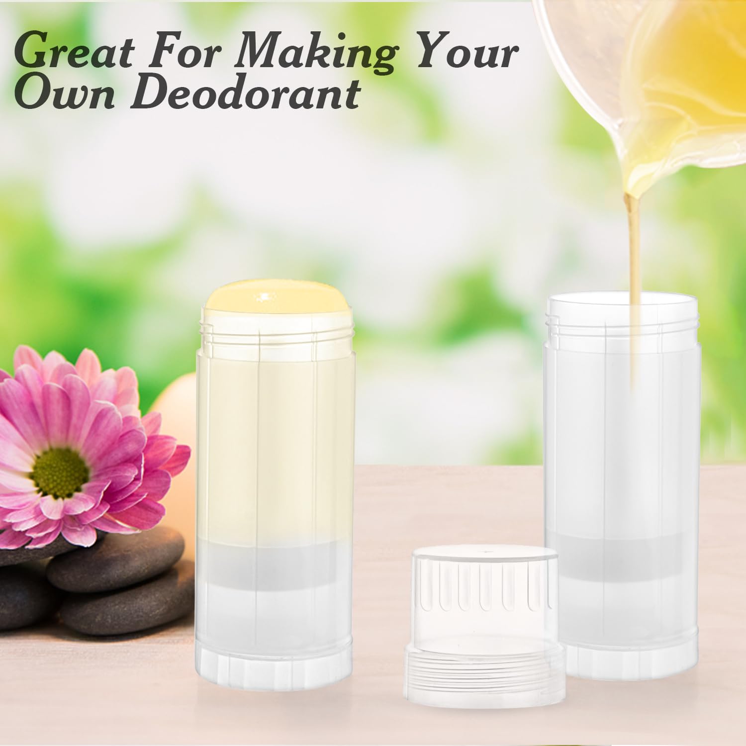 Mirrline 12 Pcs 60Ml/2Oz Empty Deodorant Containers Twist Up Plastic Deodorant Holder Tube For Lipstick Crayon Chapstick Sunscre