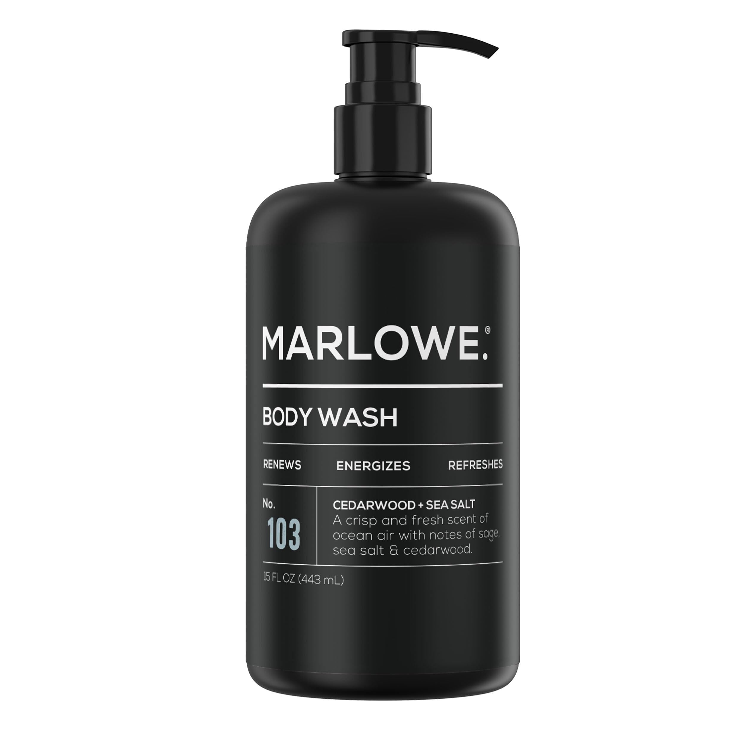 Marlowe. No. 103 Mens Body Wash 15 Oz Pump, Energizing & Refreshing With Moisturizing Natural Aloe & Green Tea Extracts, Energet