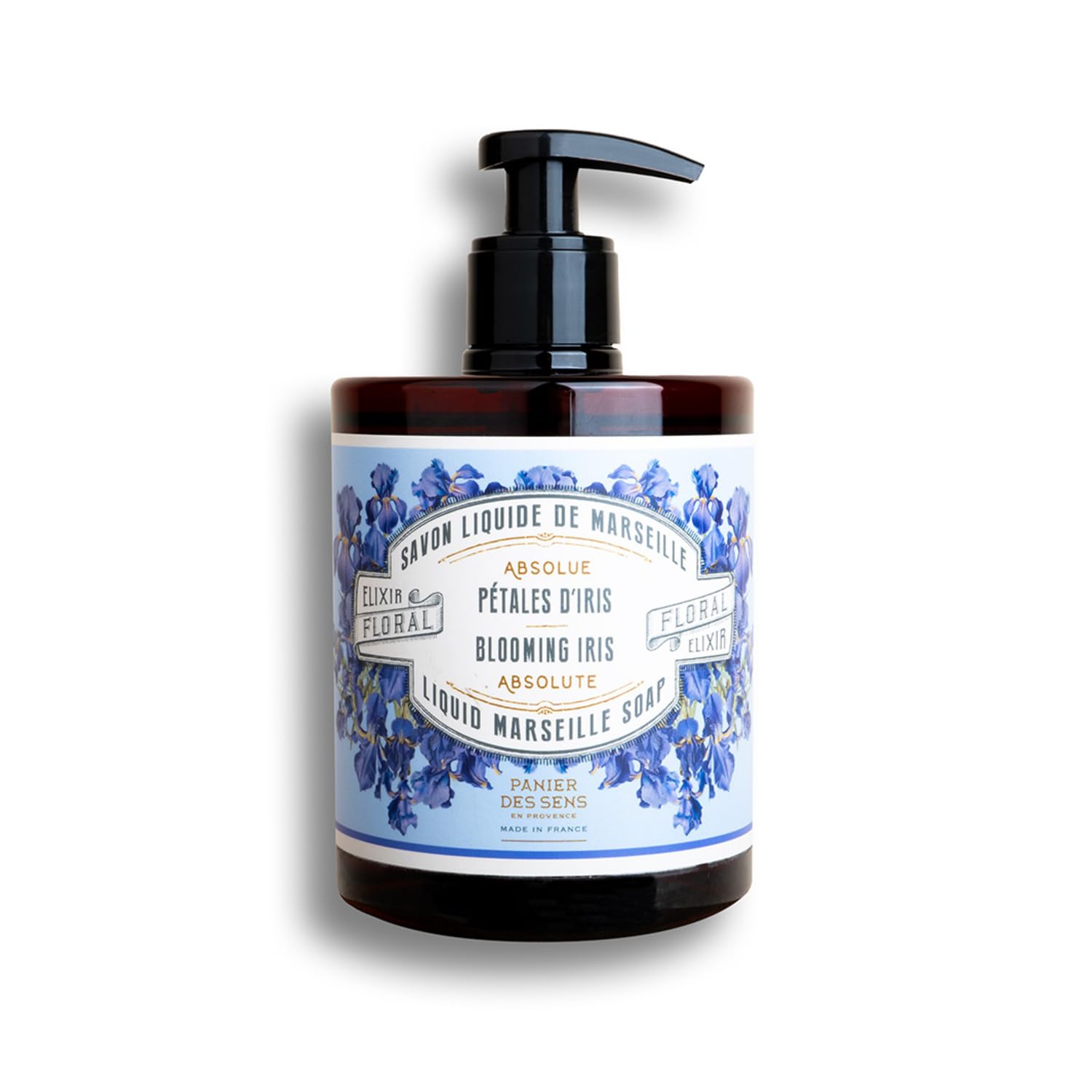 Panier Des Sens - Marseille Liquid Hand Soap - Blooming Iris Hand Wash - Moisturizing Soap With Coconut Oil - Bathroom & Kitchen