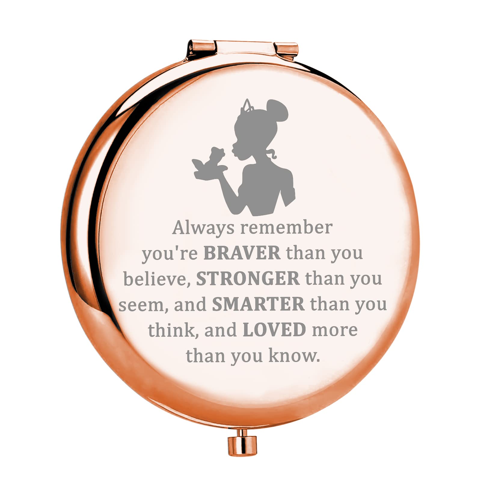 Myospark Frog Inspired Gift Princess Fans Gift Tiana Princess Compact Makeup Mirror Jewelry Frog Lover Gift Fandom Gift (P-Frog