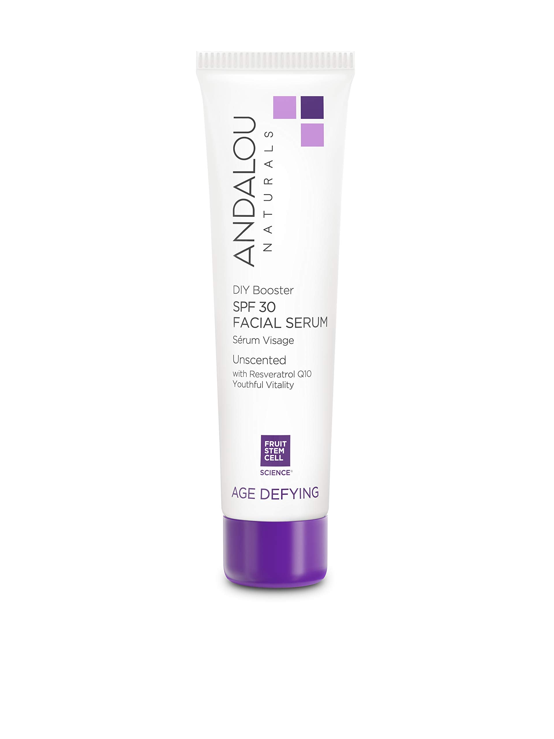 Andalou Naturals Diy Booster Spf 30 Facial Serum Unscented, Anti Aging Face Sunscreen With Broad Spectrum Protection, Moisturizi