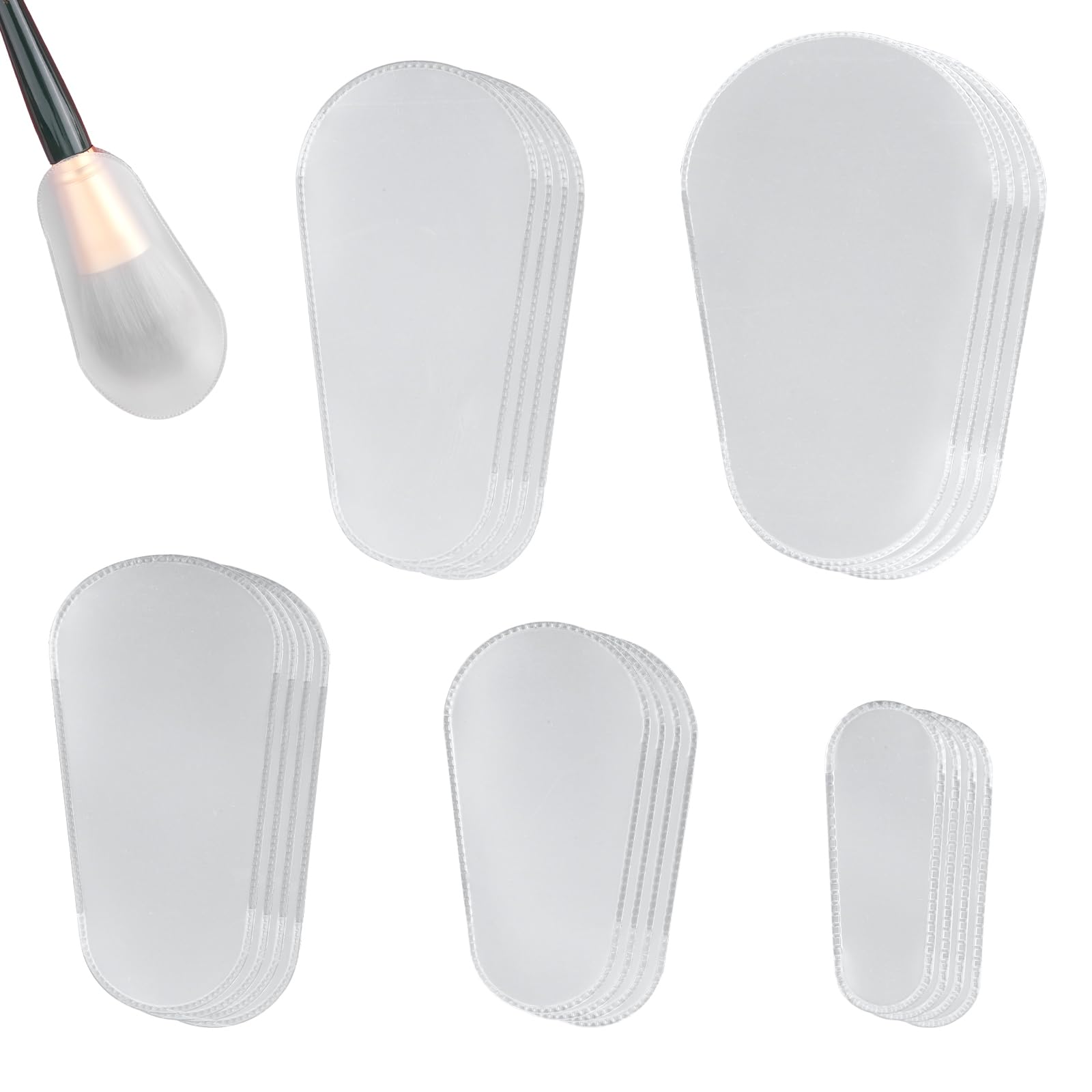 20pcs Makeup Brush Covers, 5 Sizes Clear Make up Brush Protective Protector Sleeves Dustproof Waterproof Cosmetic Brushes Guards