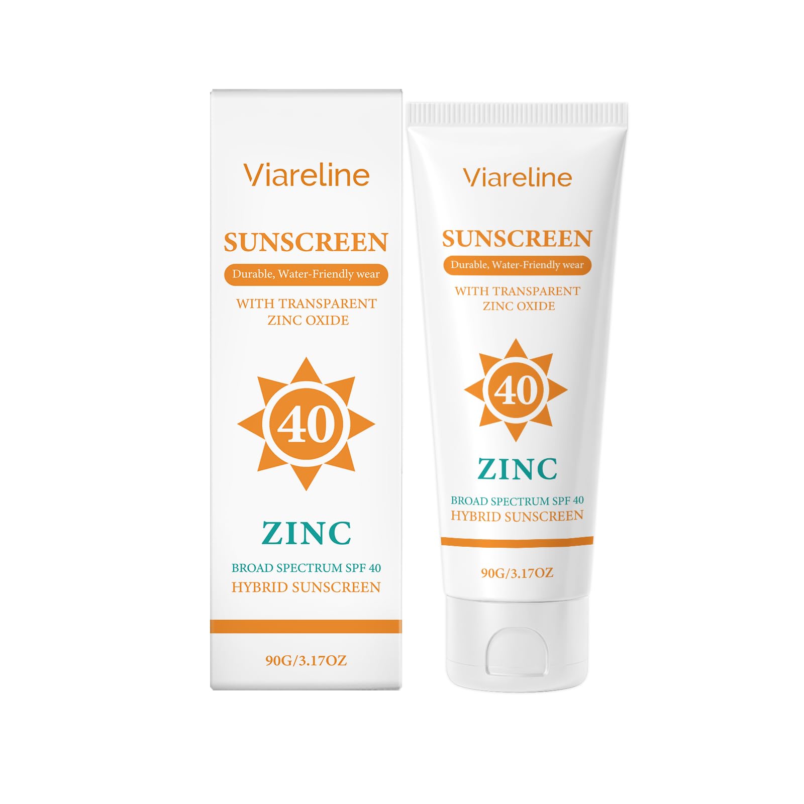 Viareline Zinc Broad Spectrum SPF 40 Hybrid Sunscreen, 90g