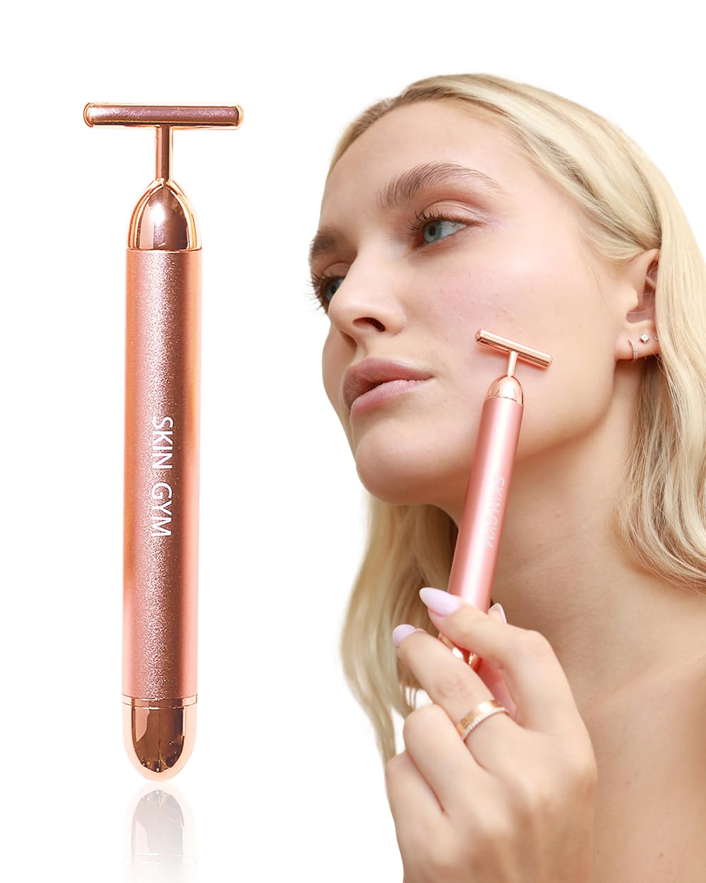 Skin Gym T Shape Electric Facial Massager Tool - Face Masssager for Wrinkles & Fine Lines I Anti Aging Face Lift Device to Sculp