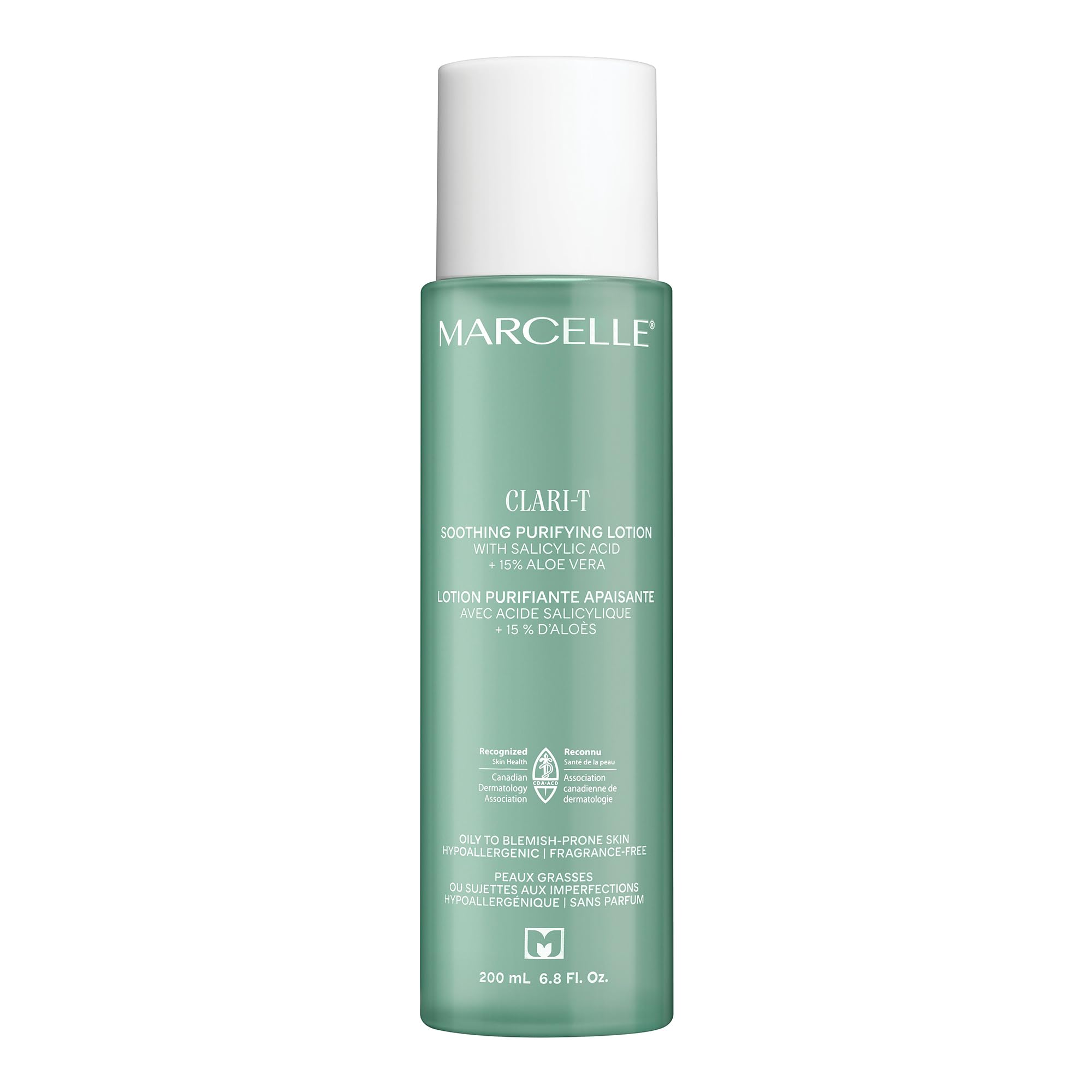 MARCELLE Clari-T Soothing Purifying Lotion with Salicylic Acid + 15% Aloe Vera, Facial Toner, Clarifying & Exfoliating, Vegan, C