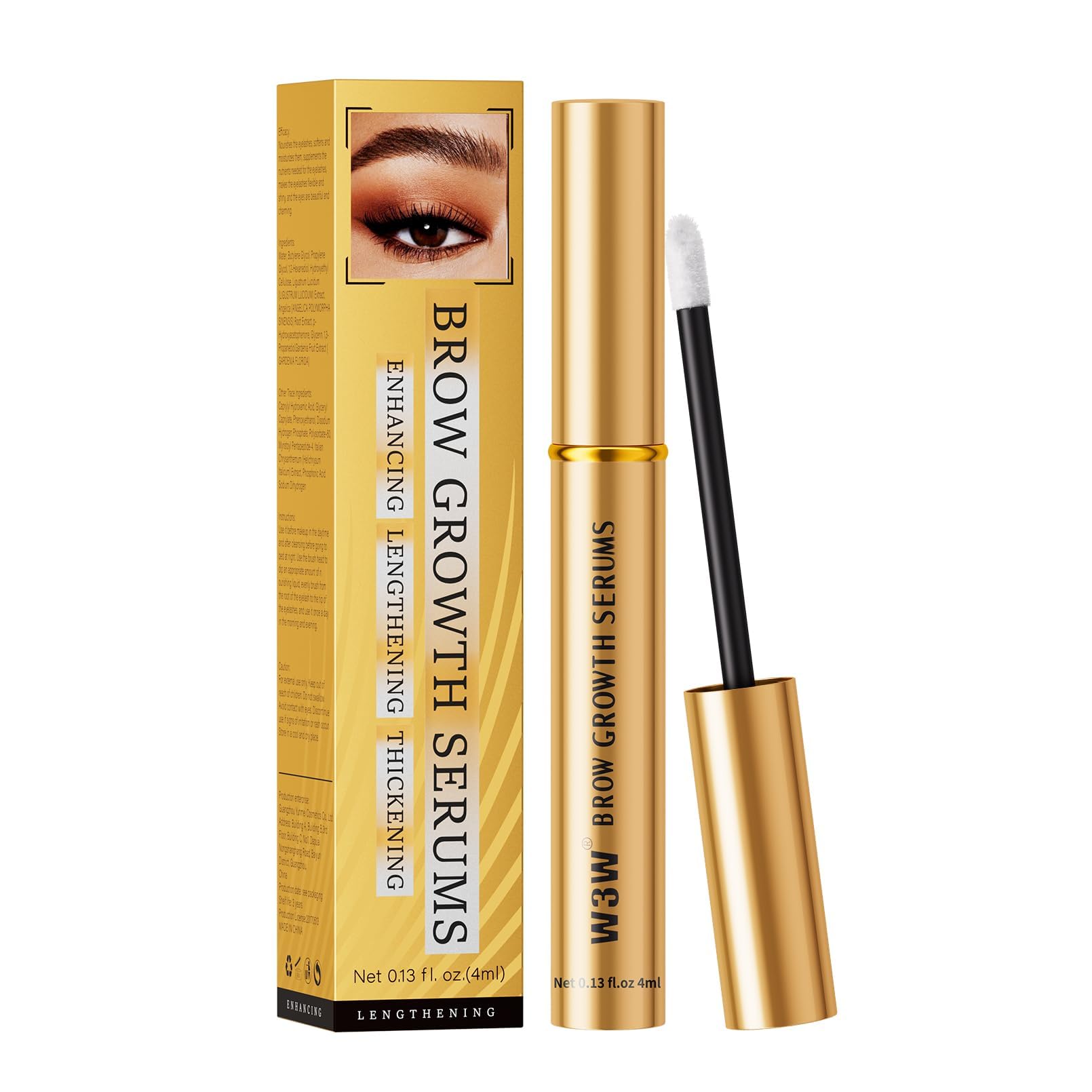Natural Eyebrow Growth Serum To Grow Brows for Women, Fuller, Thicker, Longer Brows, 4ML Plant Extracts Enhancer, Visible Growth