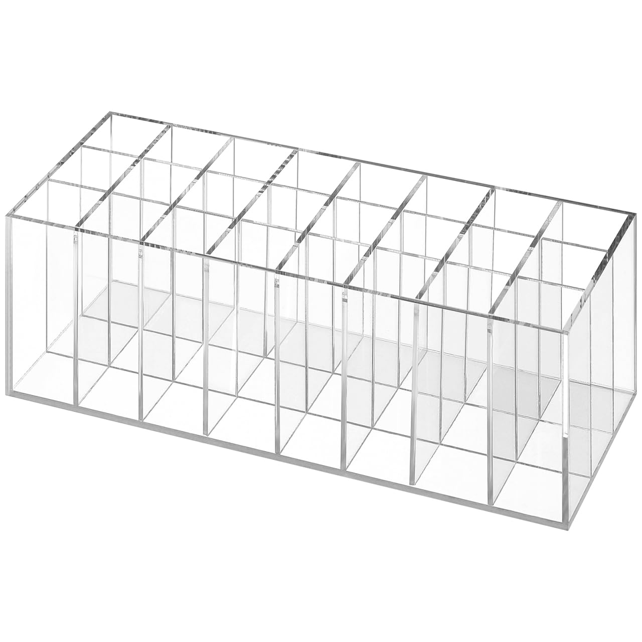 Didiseaon Acrylic Lipstick Organizer 24 Grid Makeup Storage Display Rack for Lipstick Eyebrow Pencils Lip Gloss Cosmetics Clear 