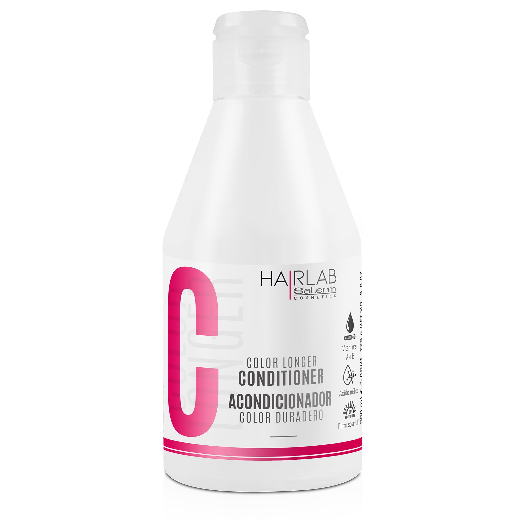 SALERM - Dyed Hair Conditioner - Color Longer Hair Lab - 300 ml - with Provitamin B5 and Vitamins A and E - Seals and Maintains 
