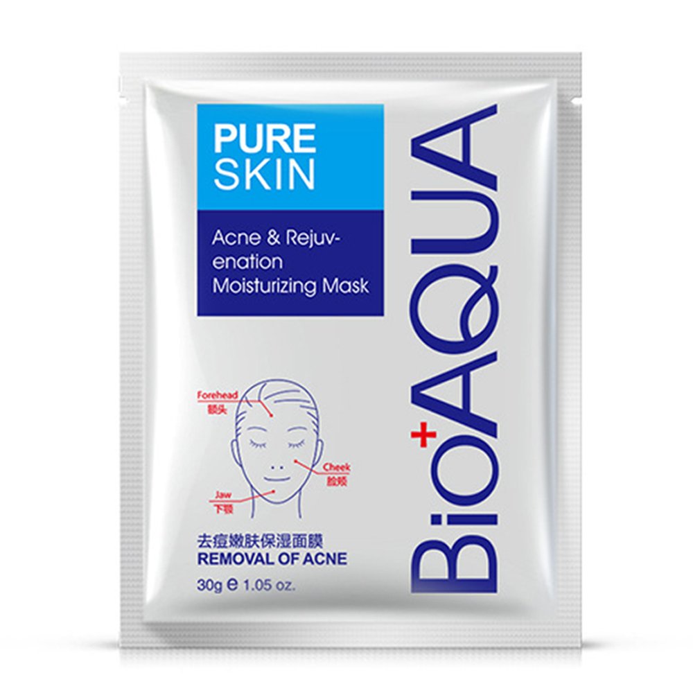 BIOAQUA PURESKIN - Acne & Rejuvenation Mask Sheet Treatment Face Rejuvenation Effective Removal Hamamelis Extract Nourishing Of 