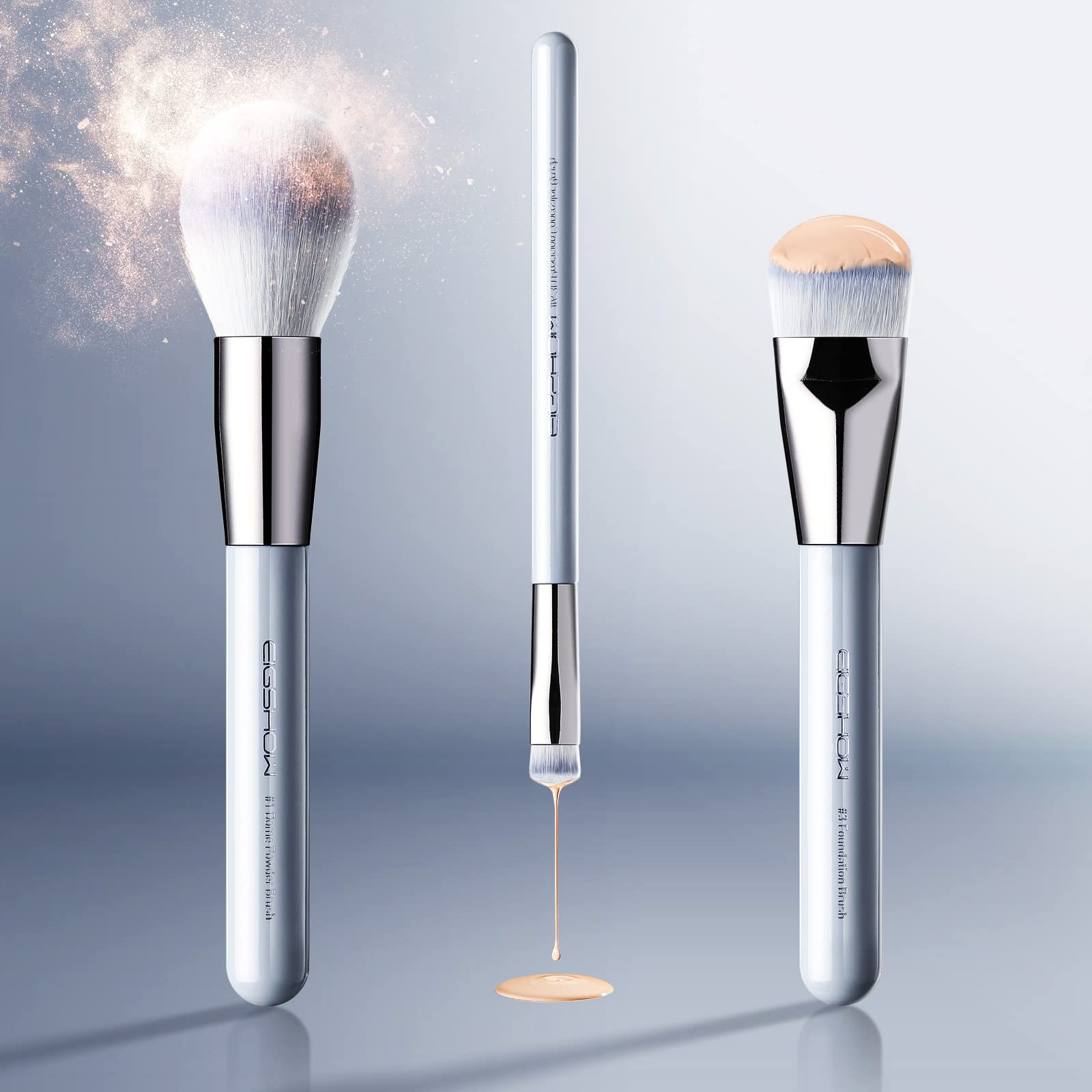 Makeup Brushes, Eigshow 15Pcs Professional Makeup Brush Set Premium Synthetic Kabuki Brush Foundation Contour Concealers Blush E