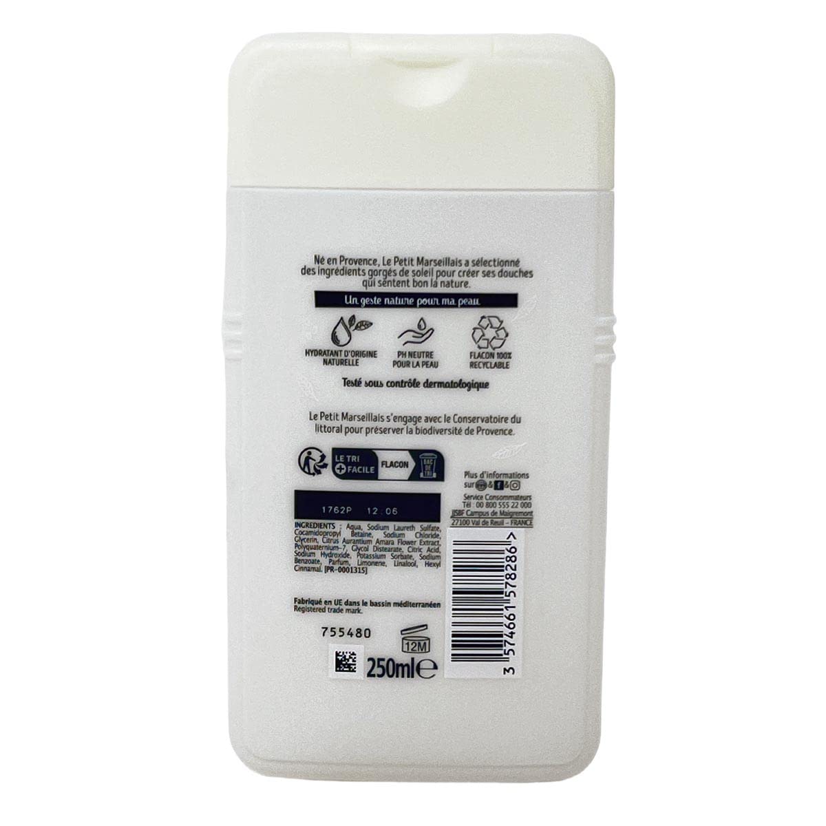 Le Petit Marseillais 1 Bottle Of Body Wash Your Choice, French Shower Cream 6 Varieties 250Ml (8.4Oz) (Fleur D'Oranger (Orange B