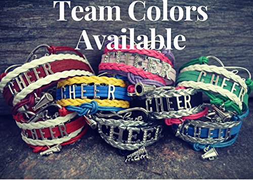 Infinity Collection - Cheer Bracelet - Purple and Gold - Cheerleading Infinity Charm Jewelry Gift for Cheerleaders, Teams, or Sq